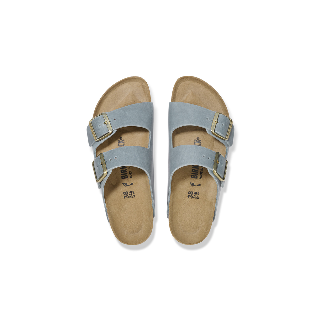 Arizona Basalt Grey Oiled Leather Sandals