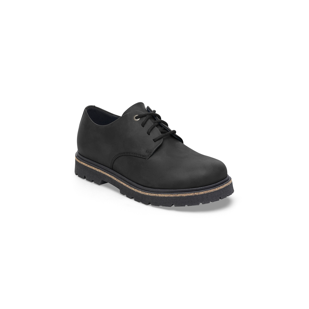 Highwood Lace Low Black Oiled Leather Shoes