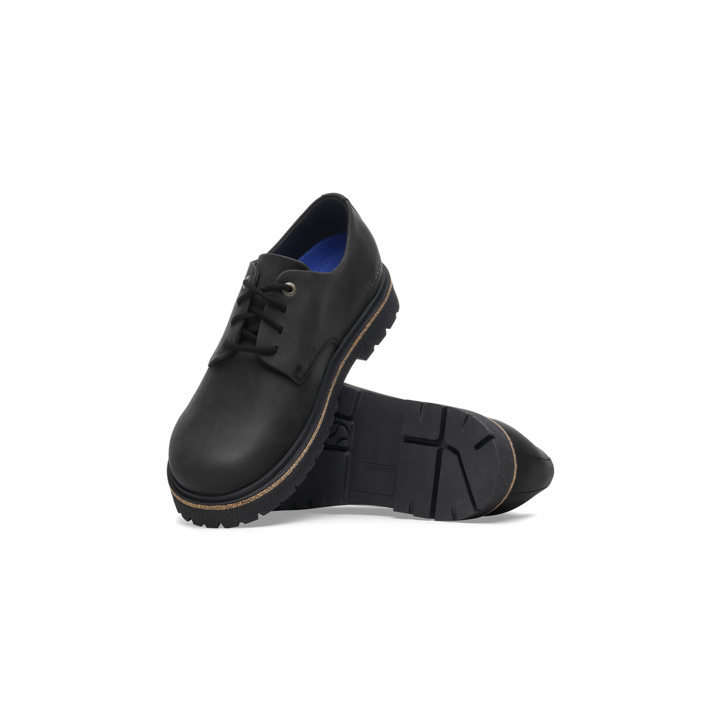 Highwood Lace Low Black Oiled Leather Shoes