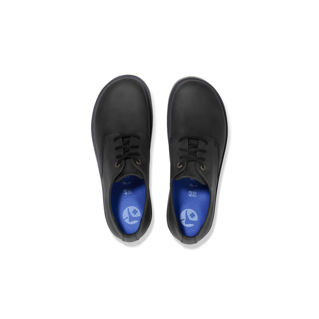 Highwood Lace Low Black Oiled Leather Shoes