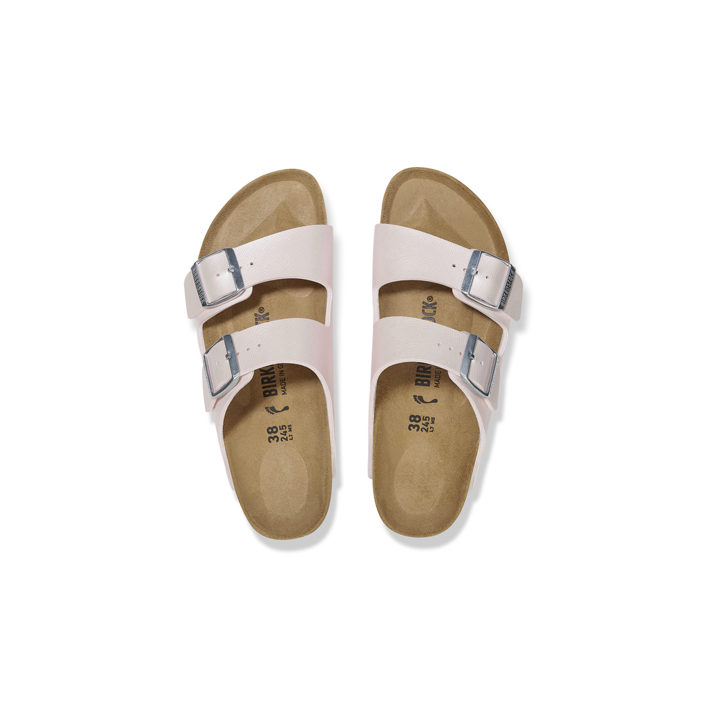 Arizona Saffiano Iridescent Light Rose Birko-Flor Sandals