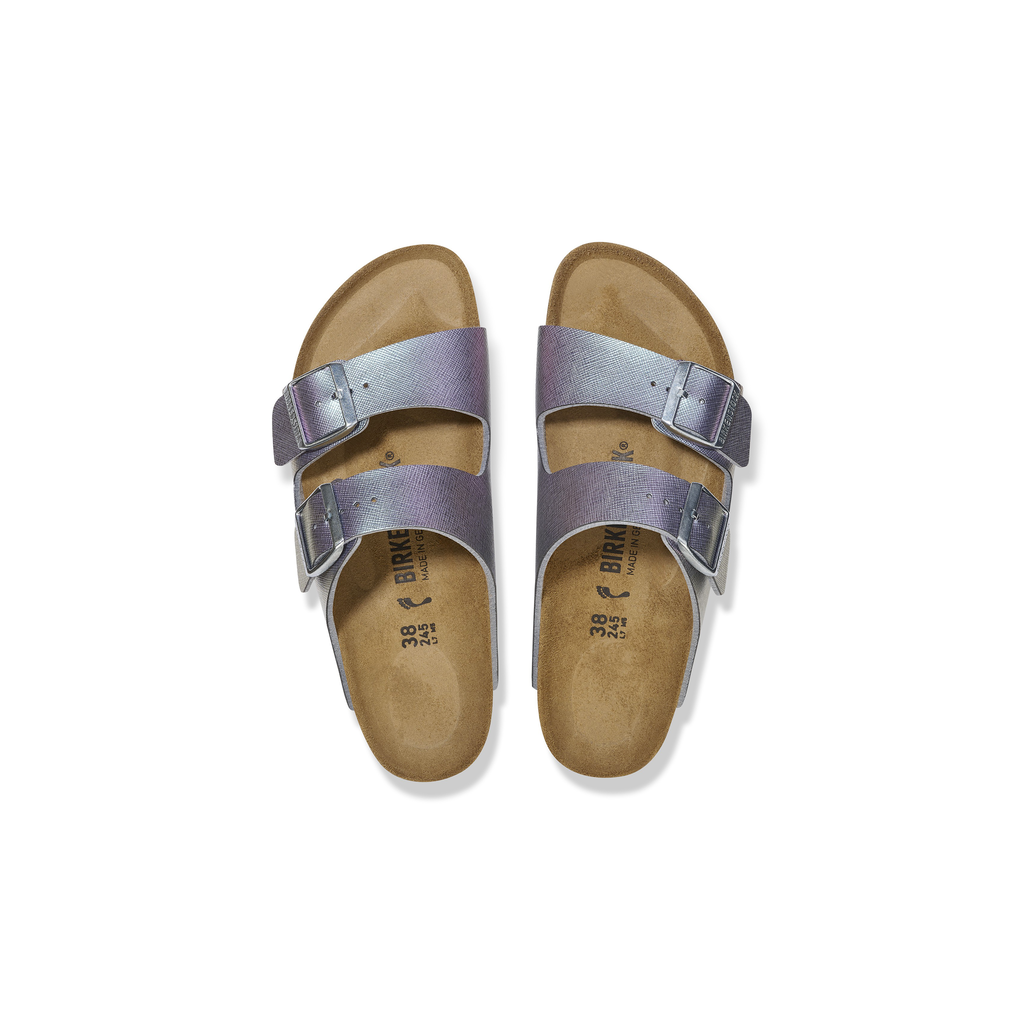 Arizona Saffiano Iridescent Viola Birko-Flor Sandals