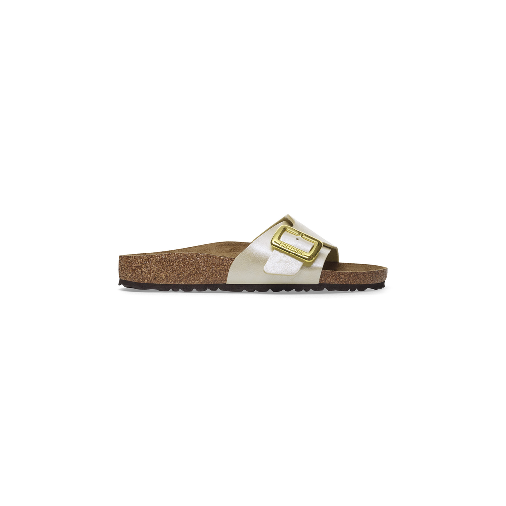 Catalina Cushion Buckle Graceful Pearl White Birko-Flor Sandals