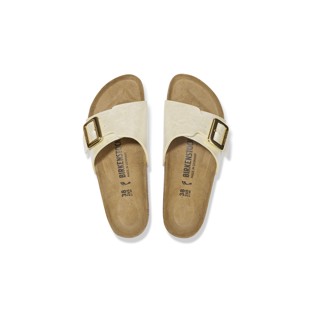 Catalina Cushion Buckle Graceful Pearl White Birko-Flor Sandals