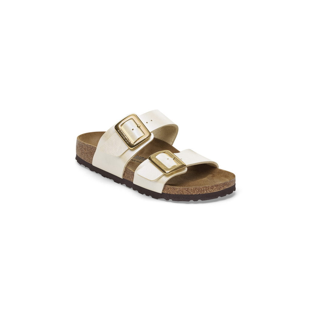 Sydney Cushion Buckle Graceful Pearl White Birko-Flor Sandals