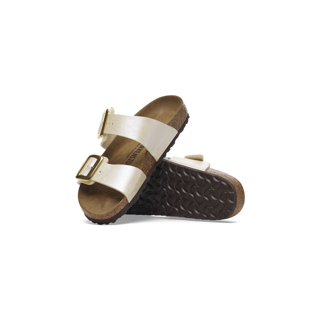 Sydney Cushion Buckle Graceful Pearl White Birko-Flor Sandals