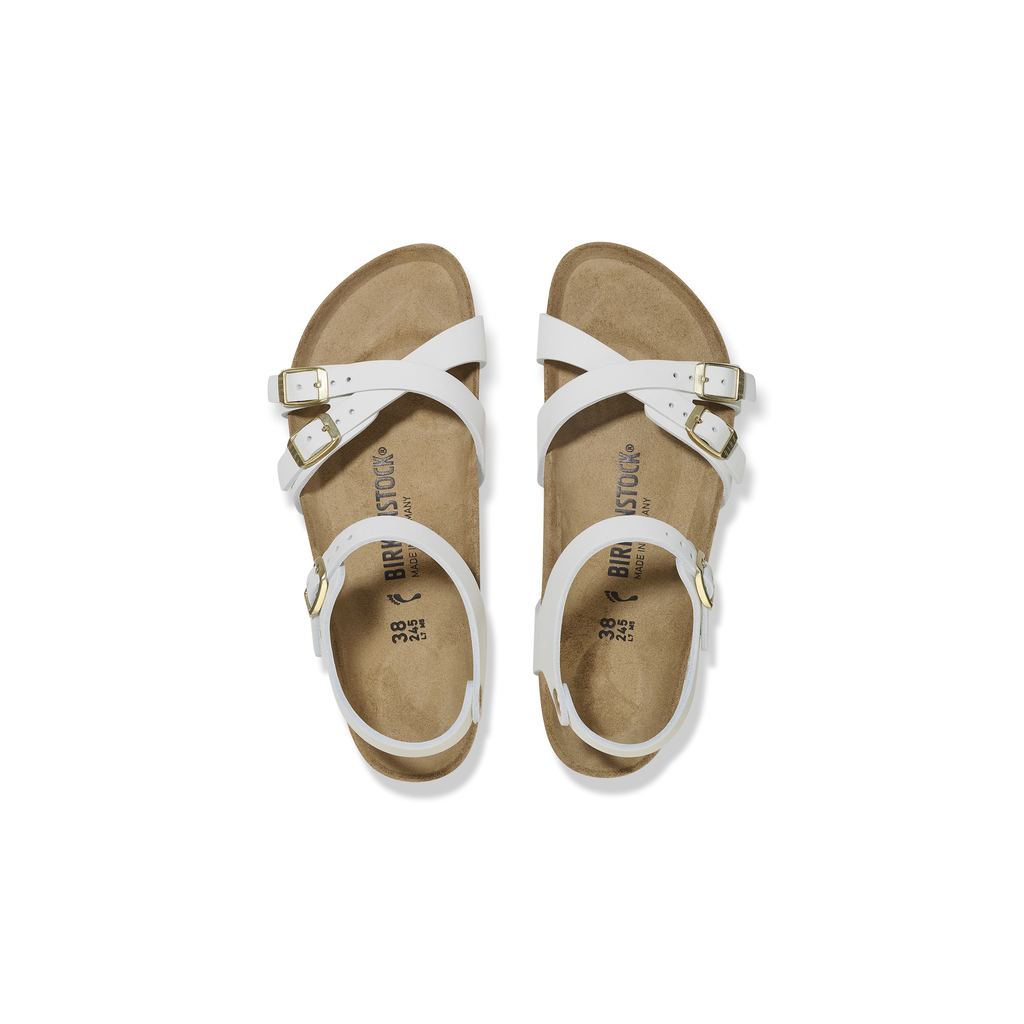Kumba Antique White Nubuck Leather Sandals