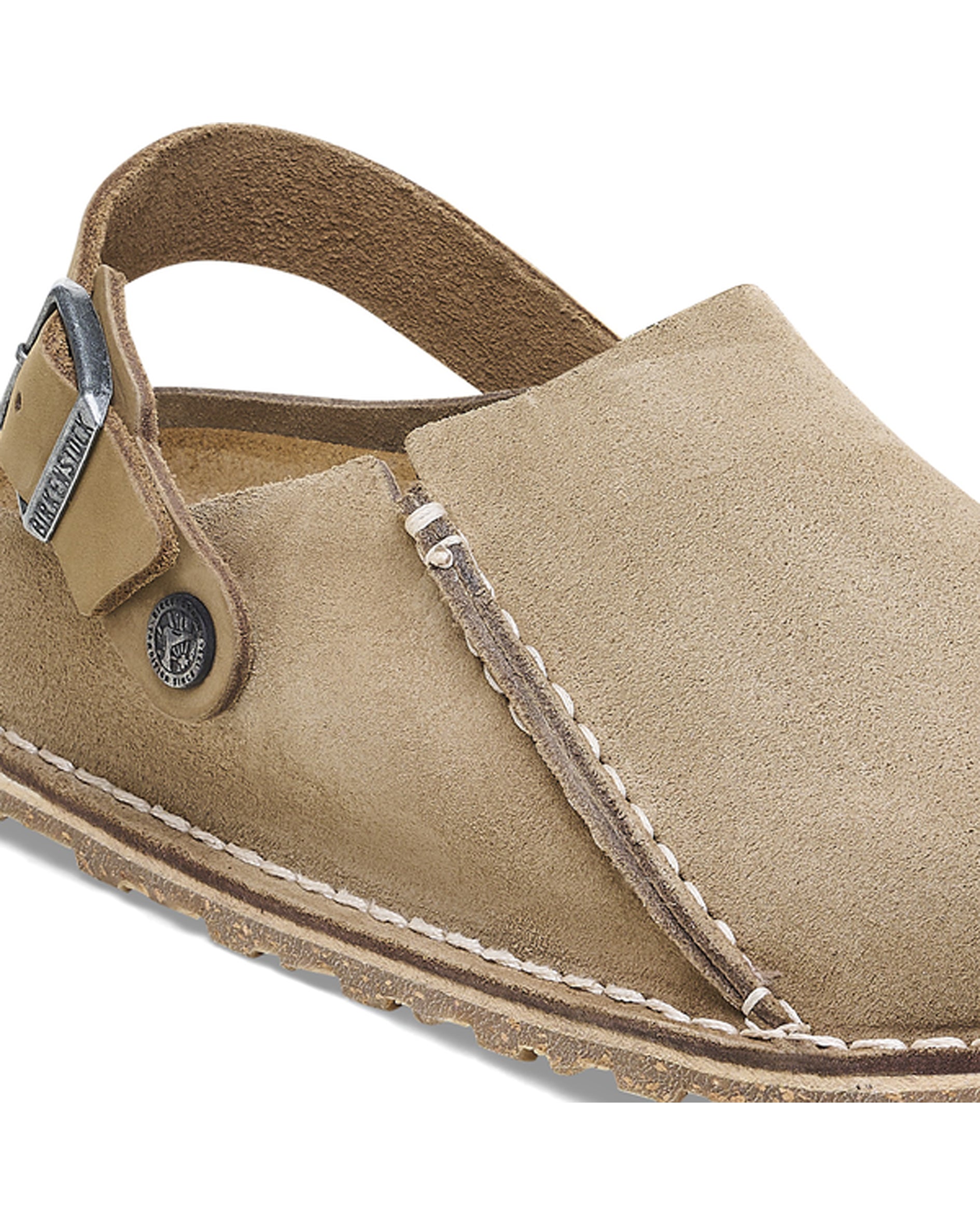 Lutry Premium Grey Taupe Suede Leather Clogs