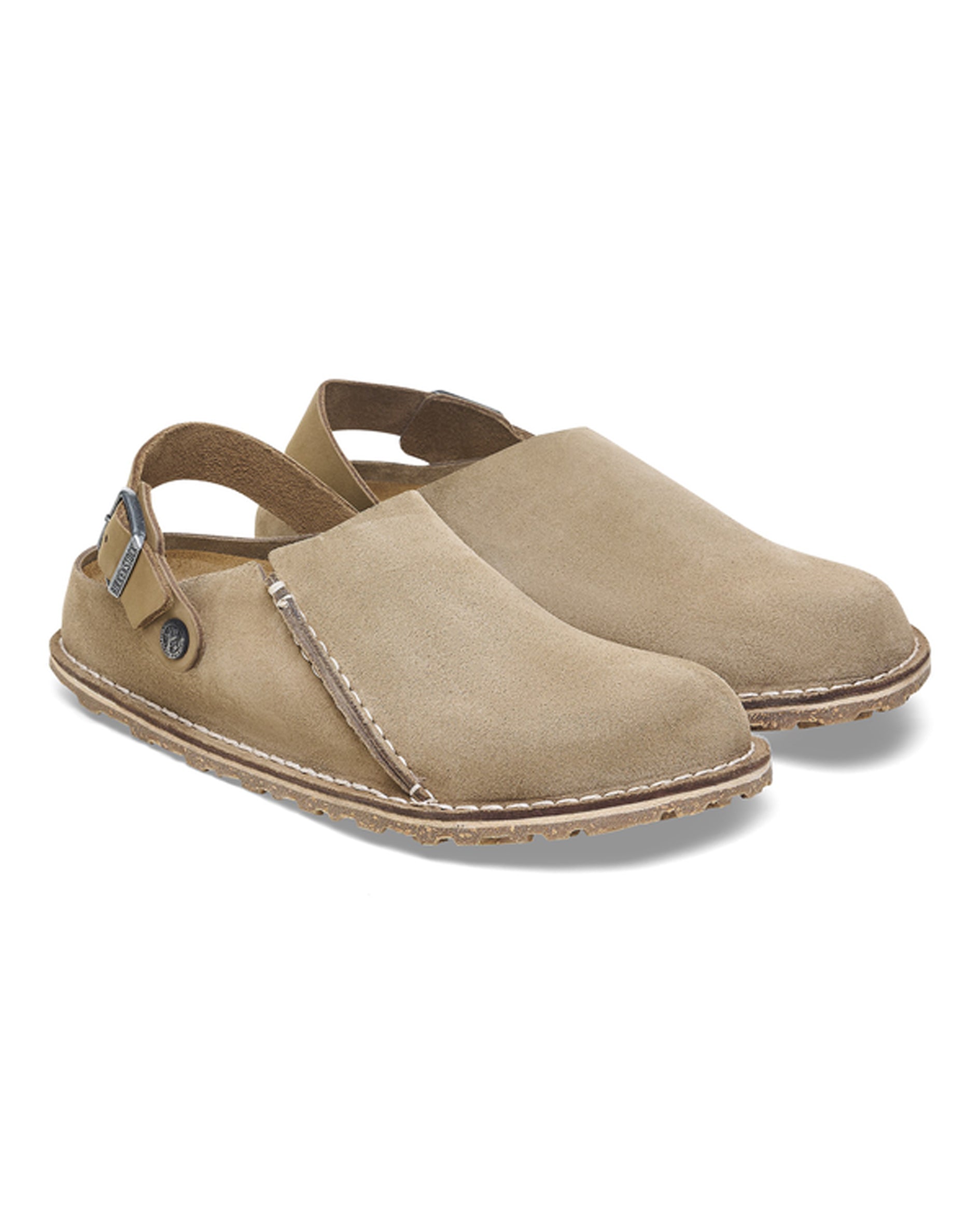 Lutry Premium Grey Taupe Suede Leather Clogs