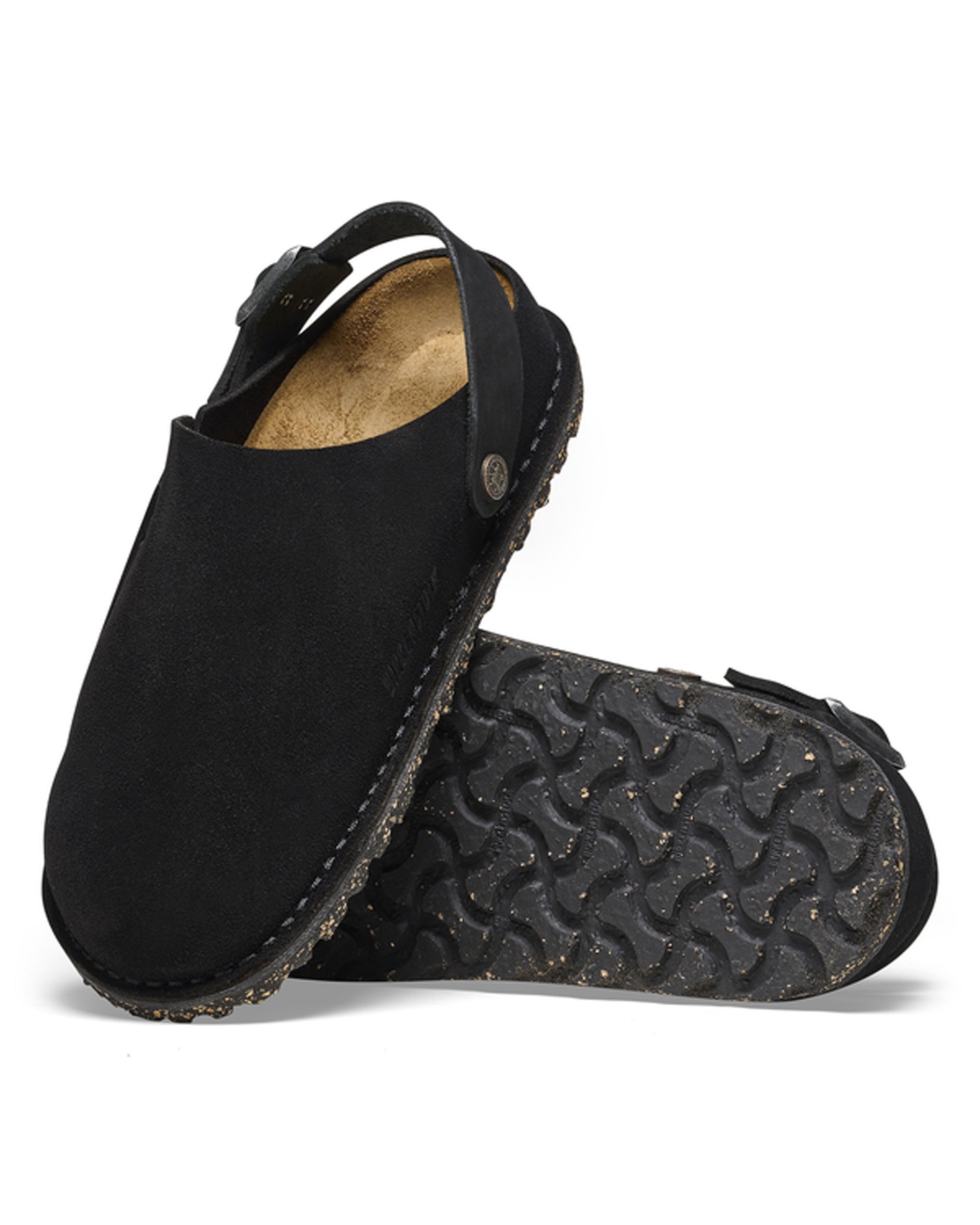 Lutry Premium Black Suede Leather Clogs