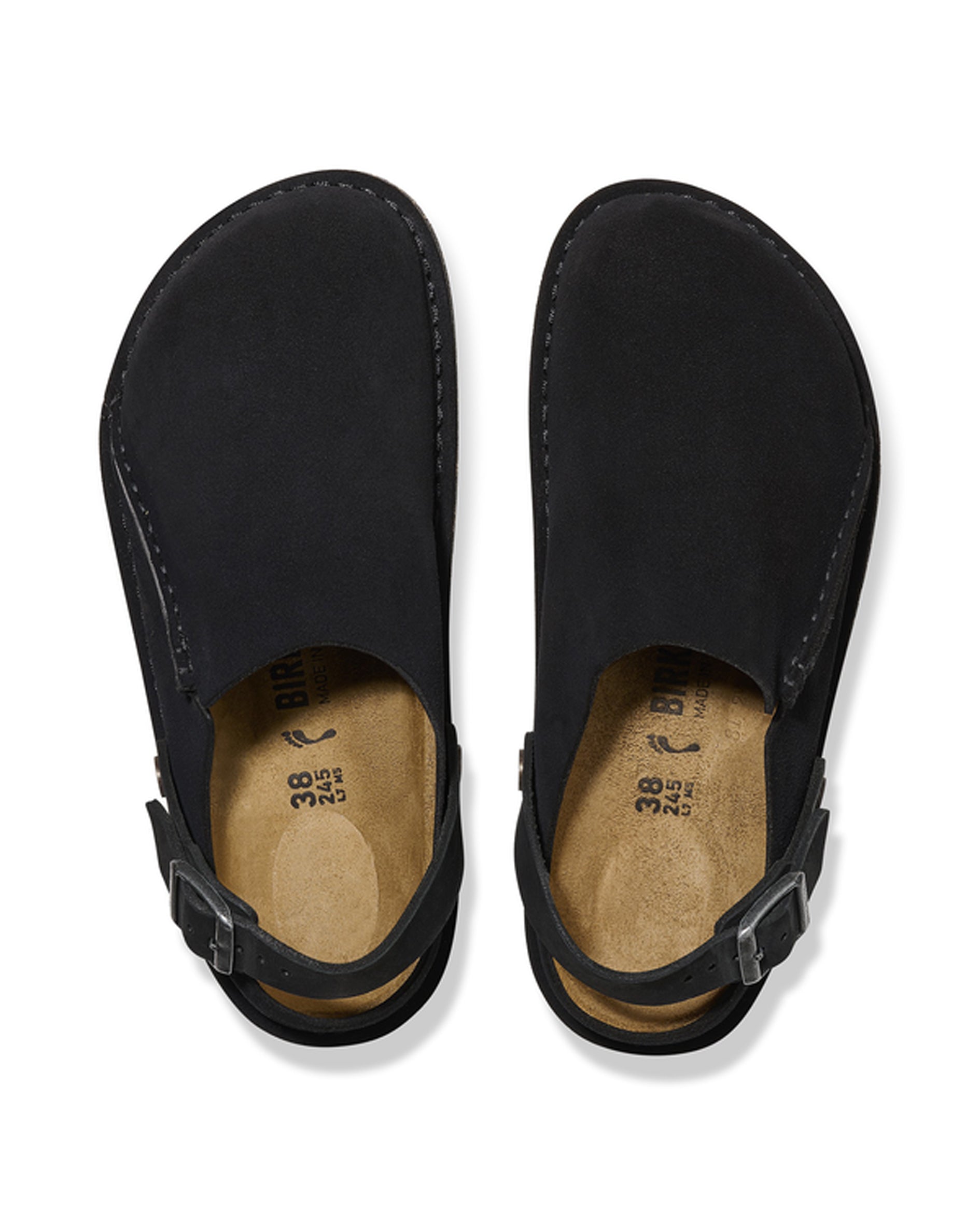 Lutry Premium Black Suede Leather Clogs