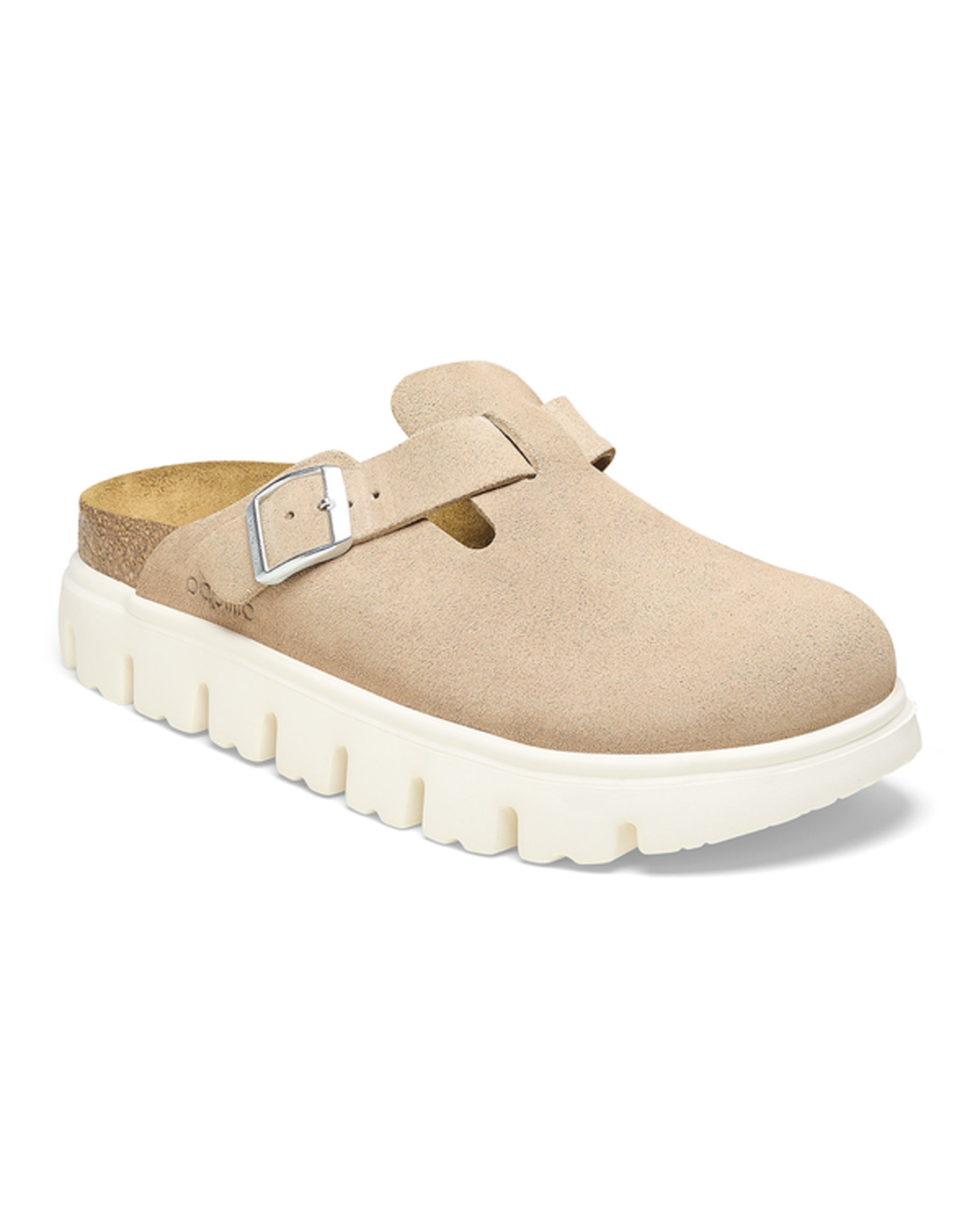 Boston Chunky Warm Sand Suede Leather Clogs