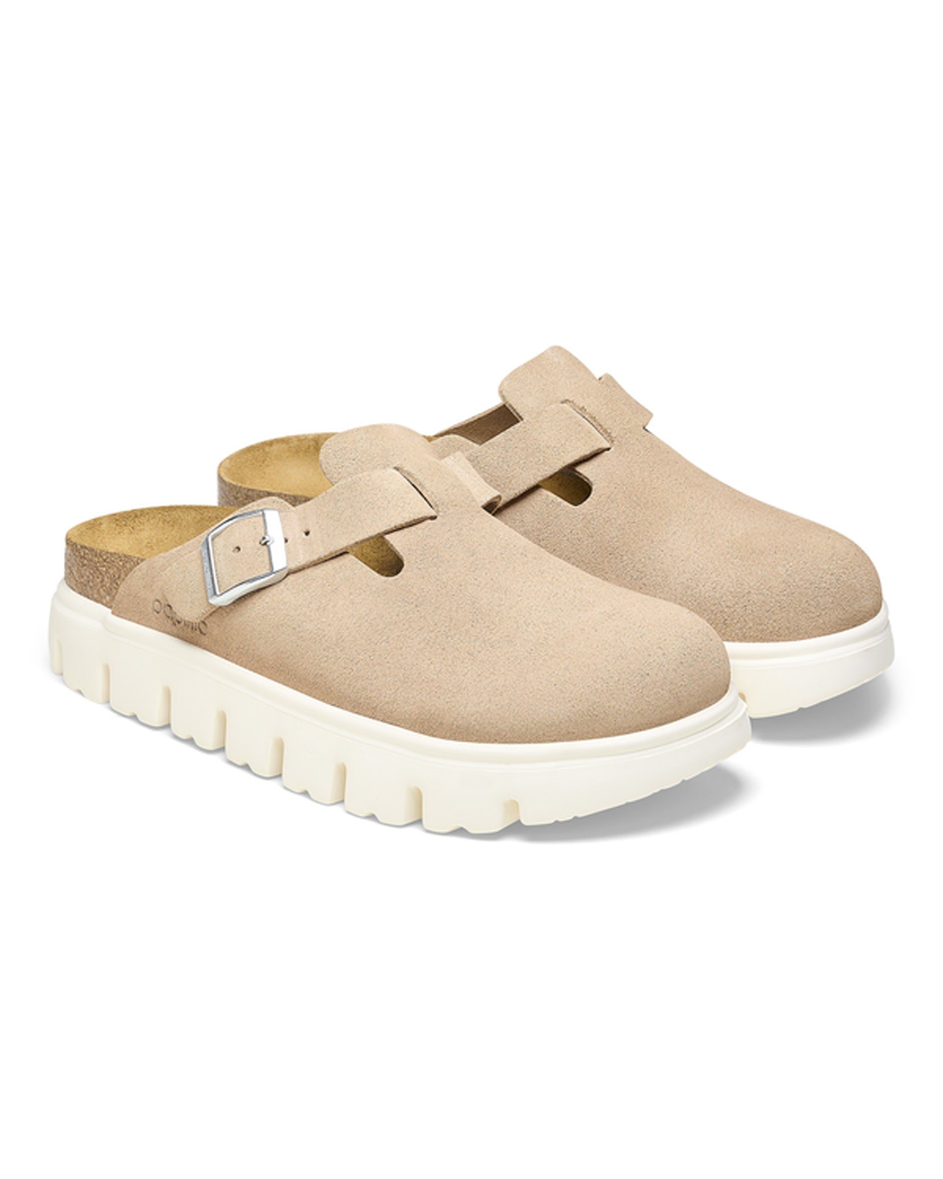 Boston Chunky Warm Sand Suede Leather Clogs