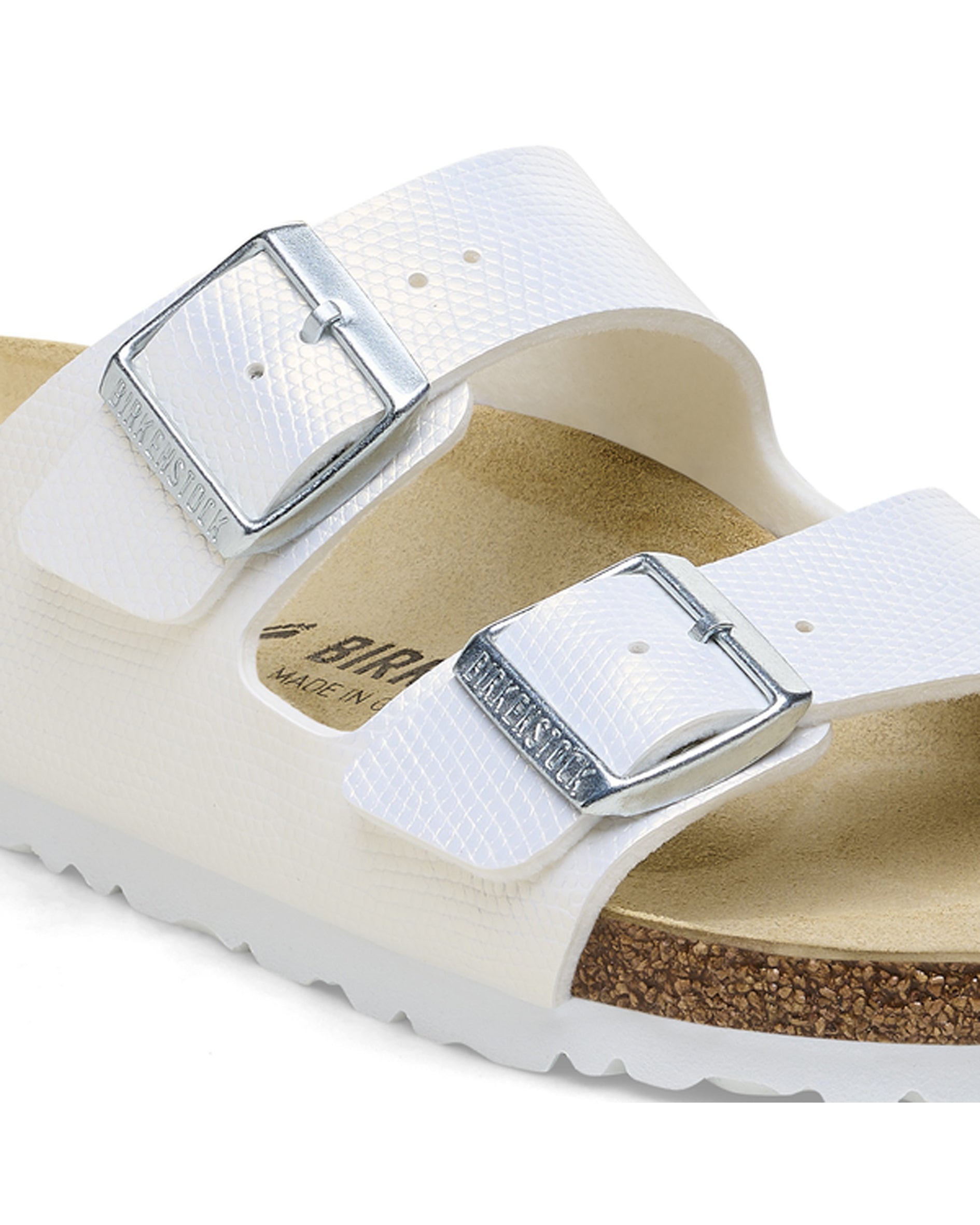 Arizona Shiny Lizard White Birko-Flor Sandals