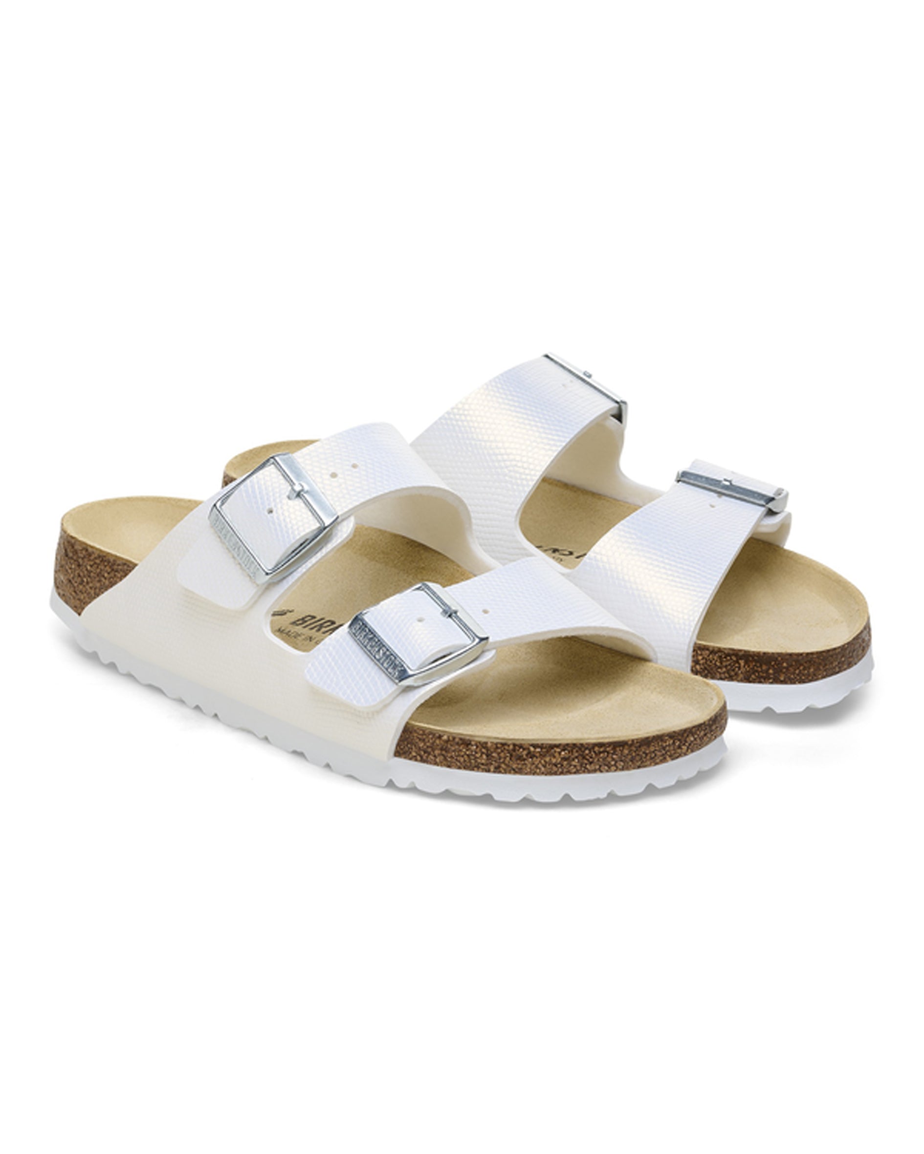 Arizona Shiny Lizard White Birko-Flor Sandals