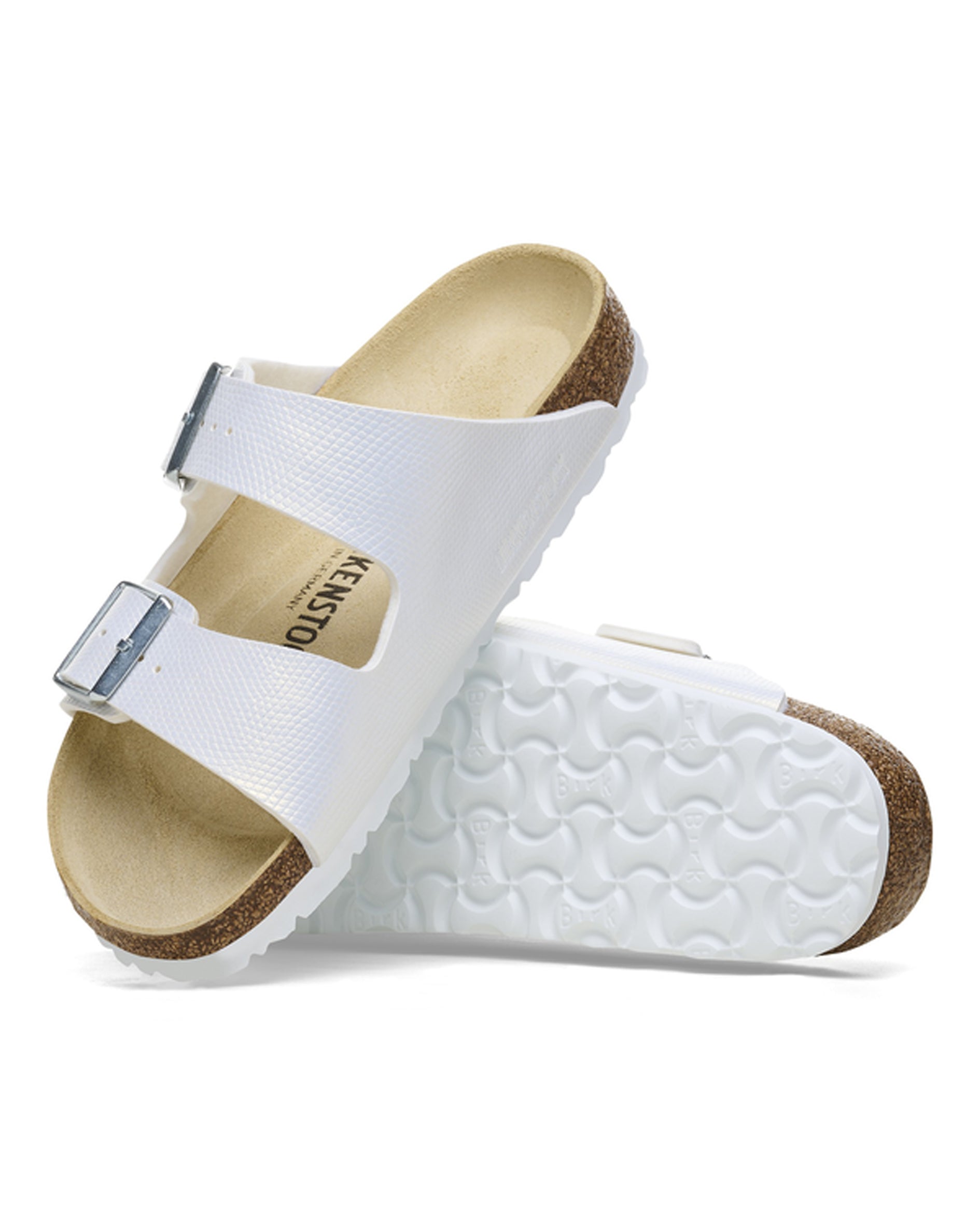 Arizona Shiny Lizard White Birko-Flor Sandals