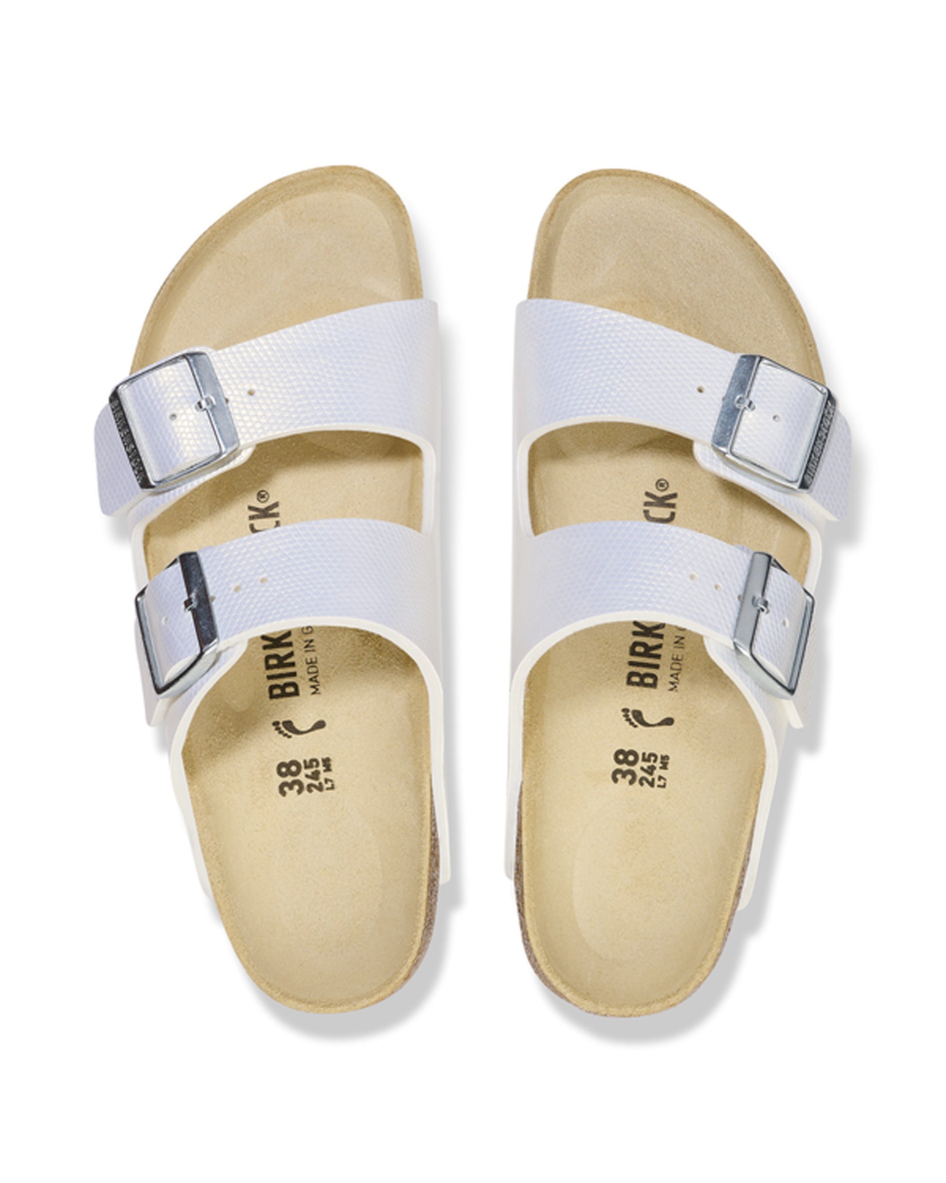 Arizona Shiny Lizard White Birko-Flor Sandals