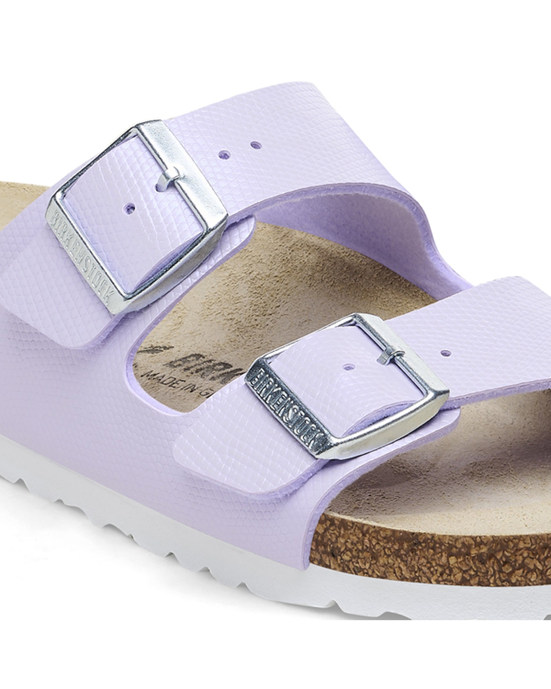 Arizona Shiny Lizard Purple Fog Birko-Flor Sandals