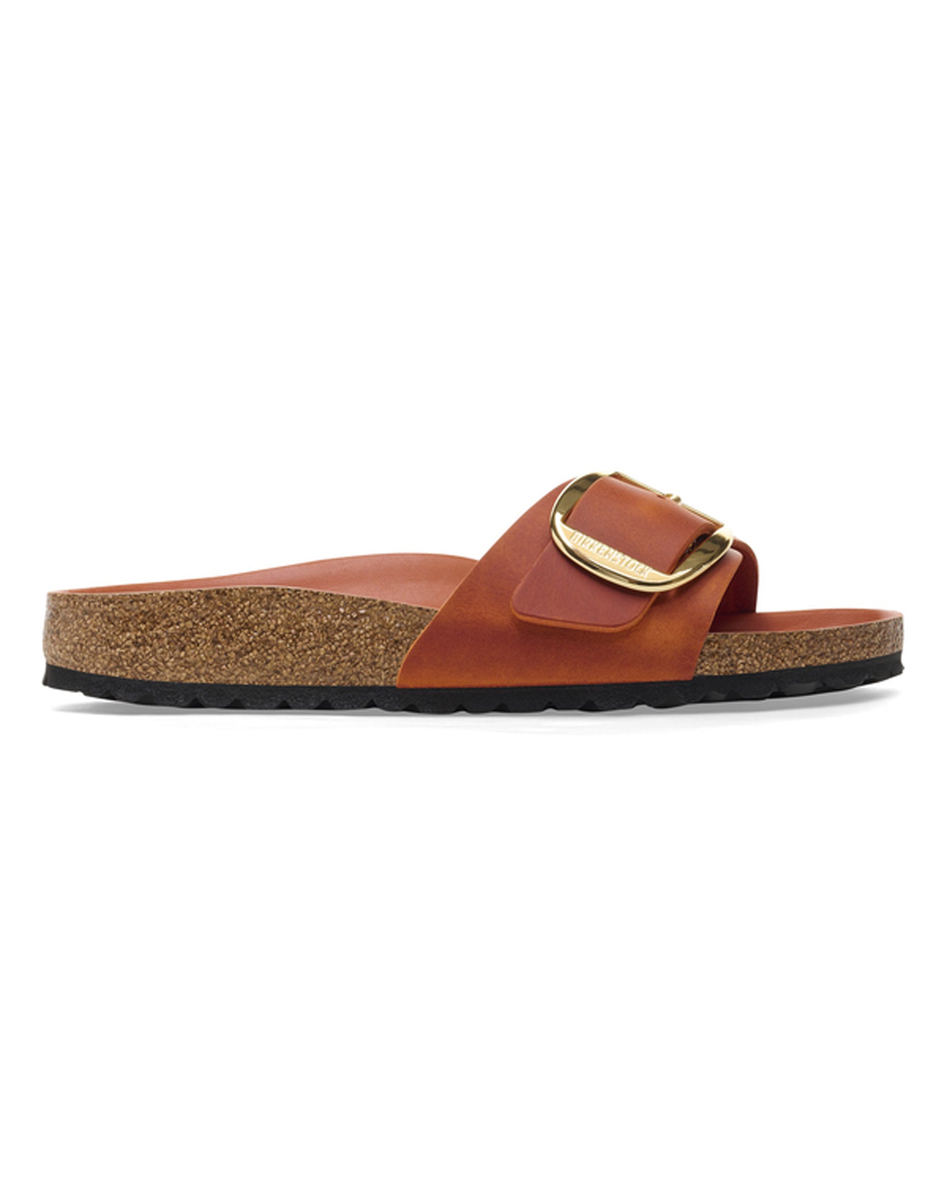 Madrid Big Buckle Burnt Orange Oiled Leather Sandals