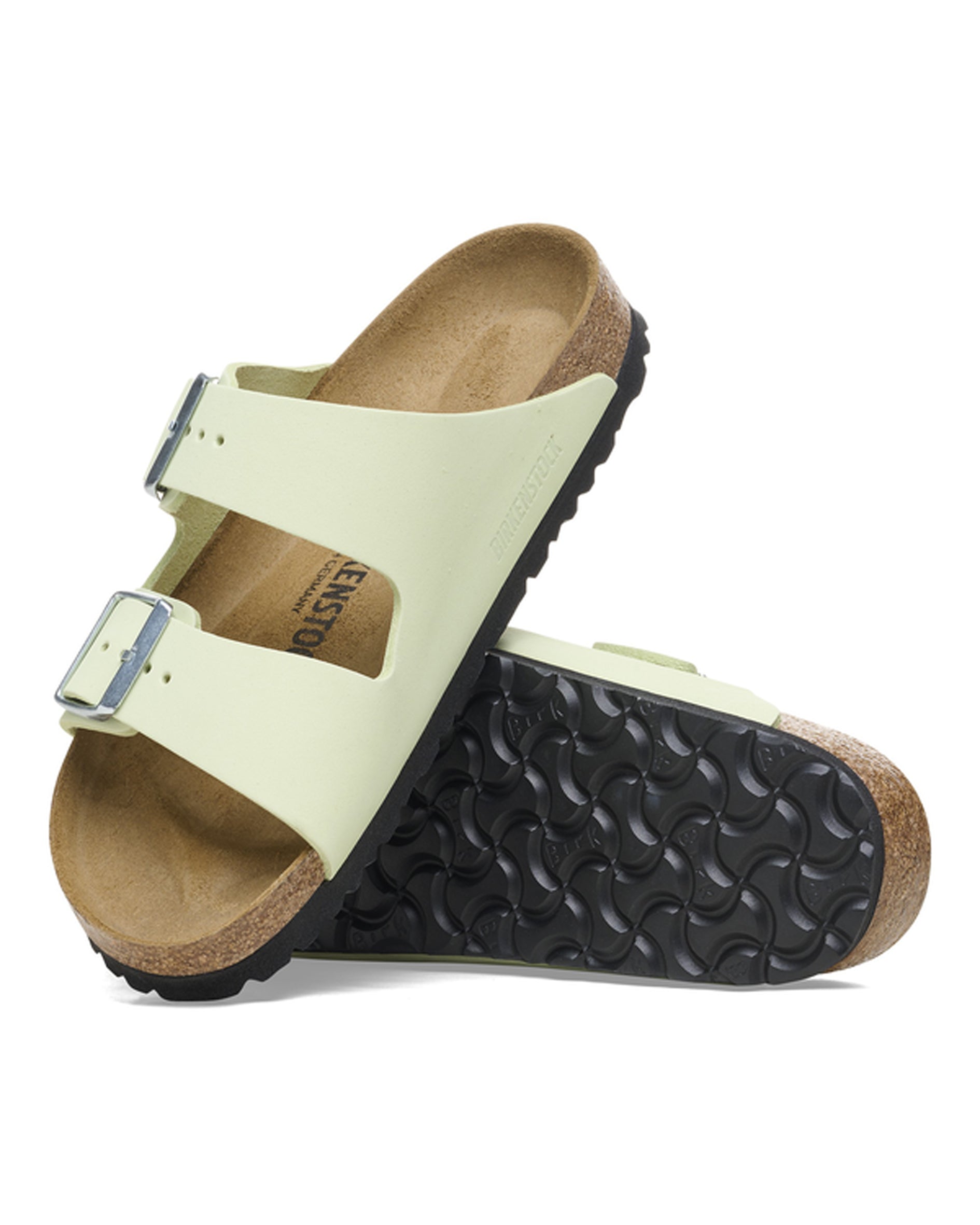 Arizona Faded Lime Nubuck Leather Sandals