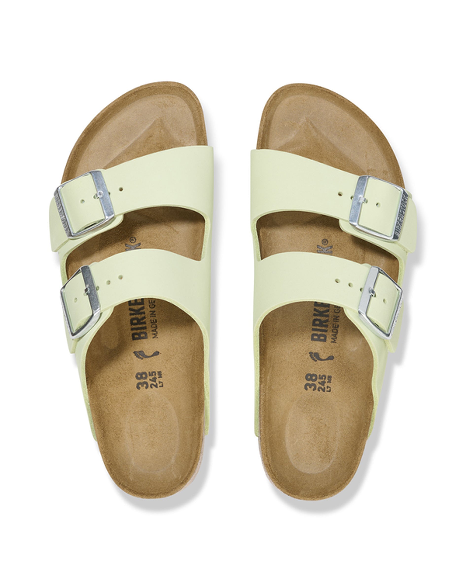 Arizona Faded Lime Nubuck Leather Sandals