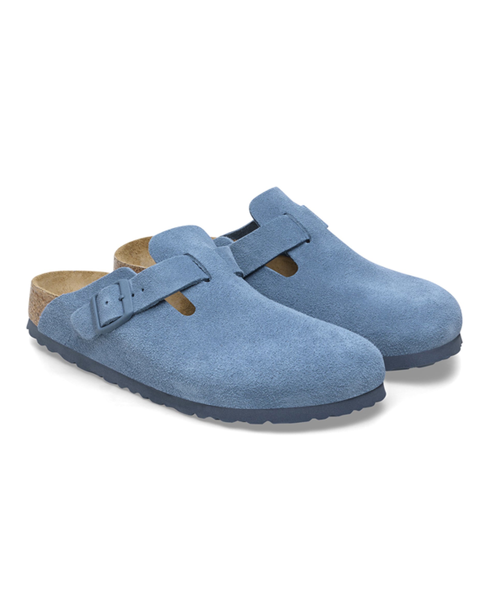 Boston Elemental Blue Suede Leather Clogs