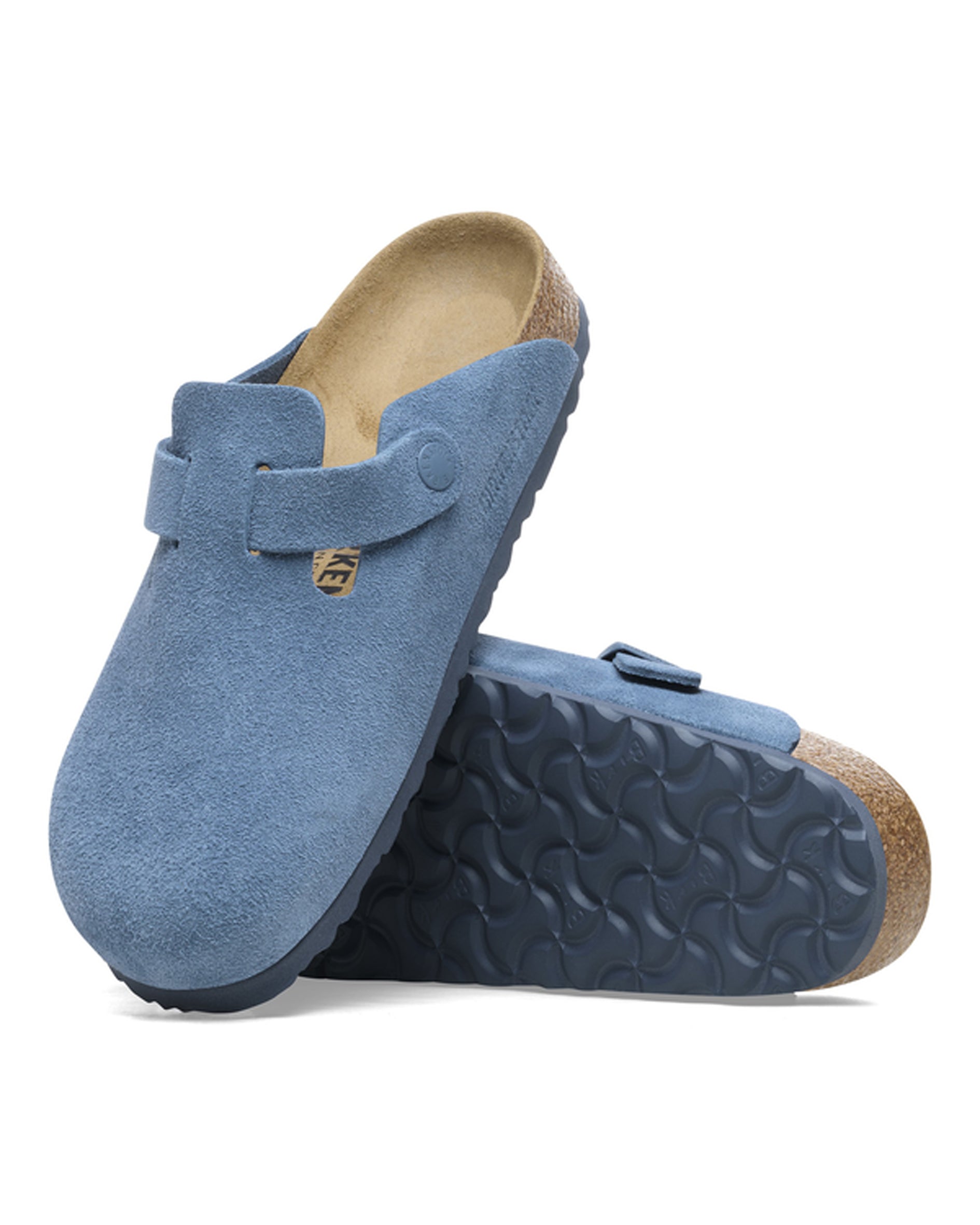 Boston Elemental Blue Suede Leather Clogs