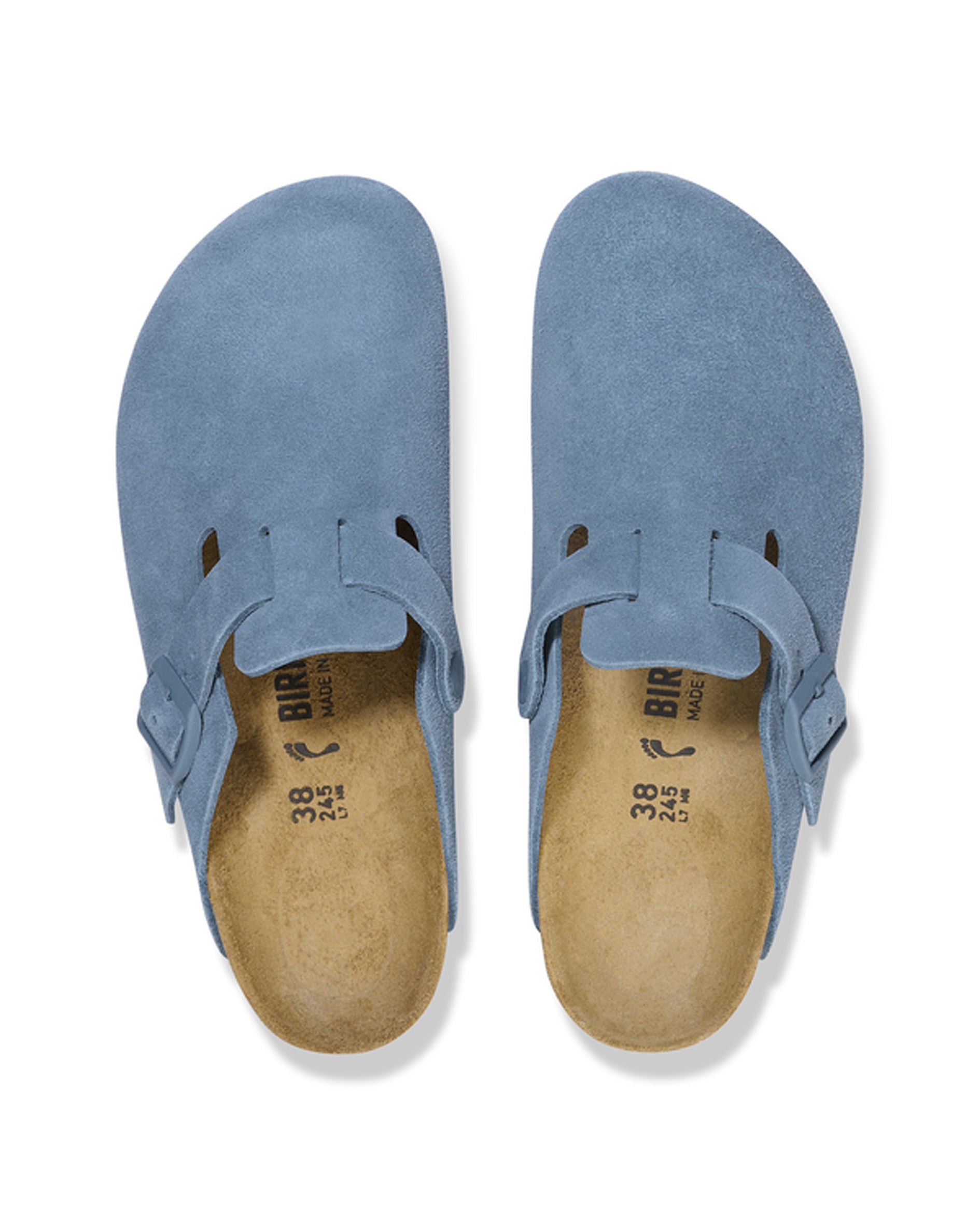 Boston Elemental Blue Suede Leather Clogs