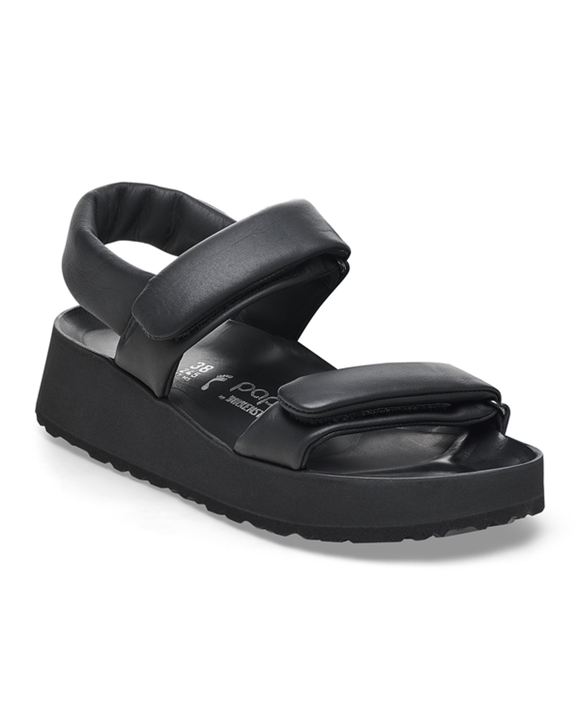 Theda Exquisite Black Leather Sandals