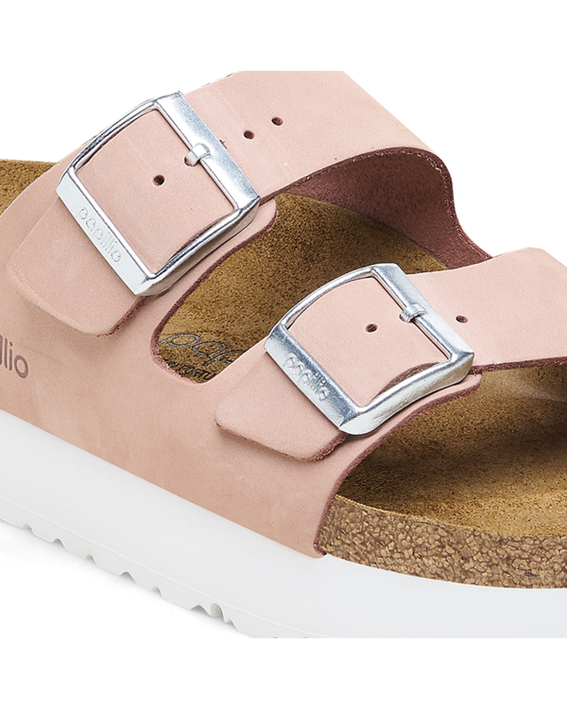 Arizona Platform Flex Soft Pink Nubuck Leather Sandals