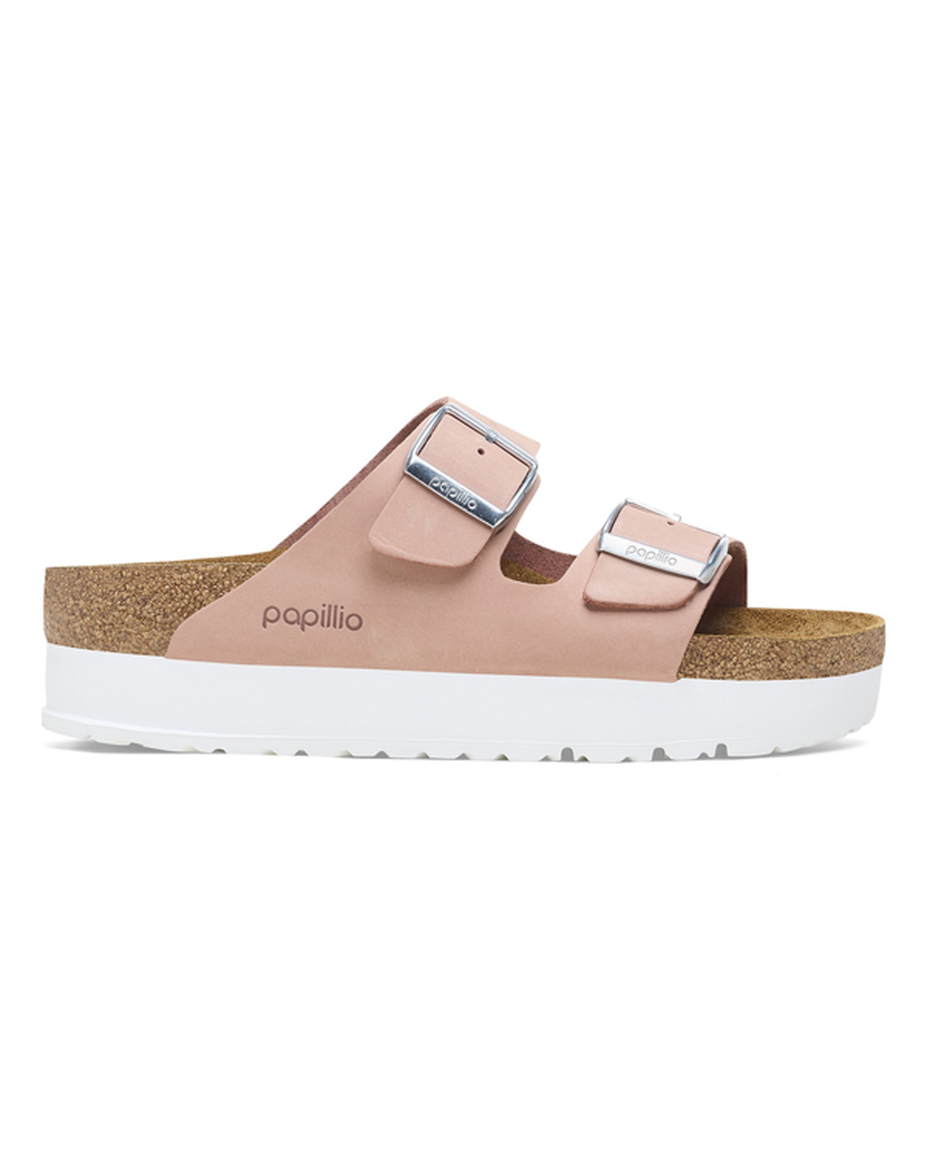 Arizona Platform Flex Soft Pink Nubuck Leather Sandals