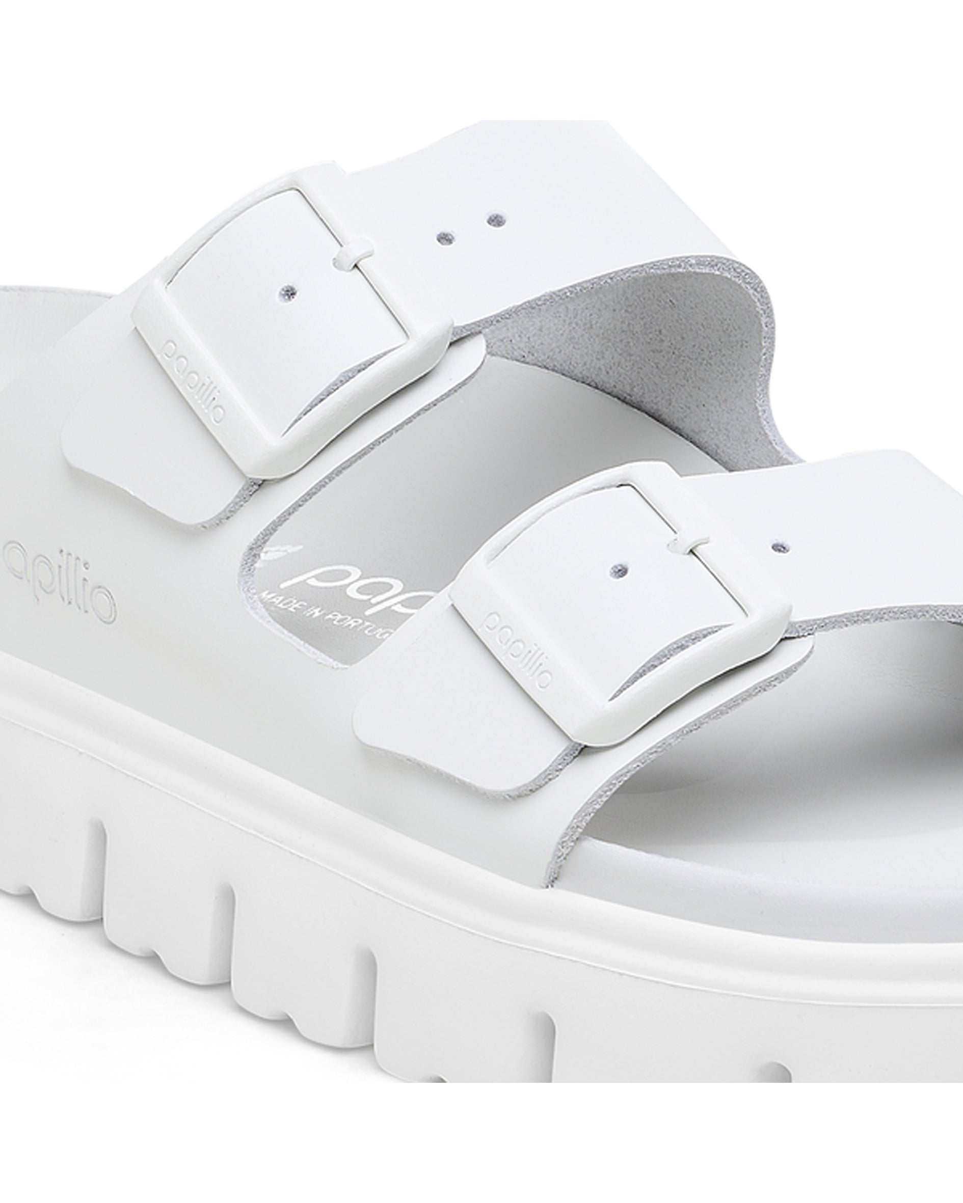 Arizona Chunky Exquisite White Leather Sandals