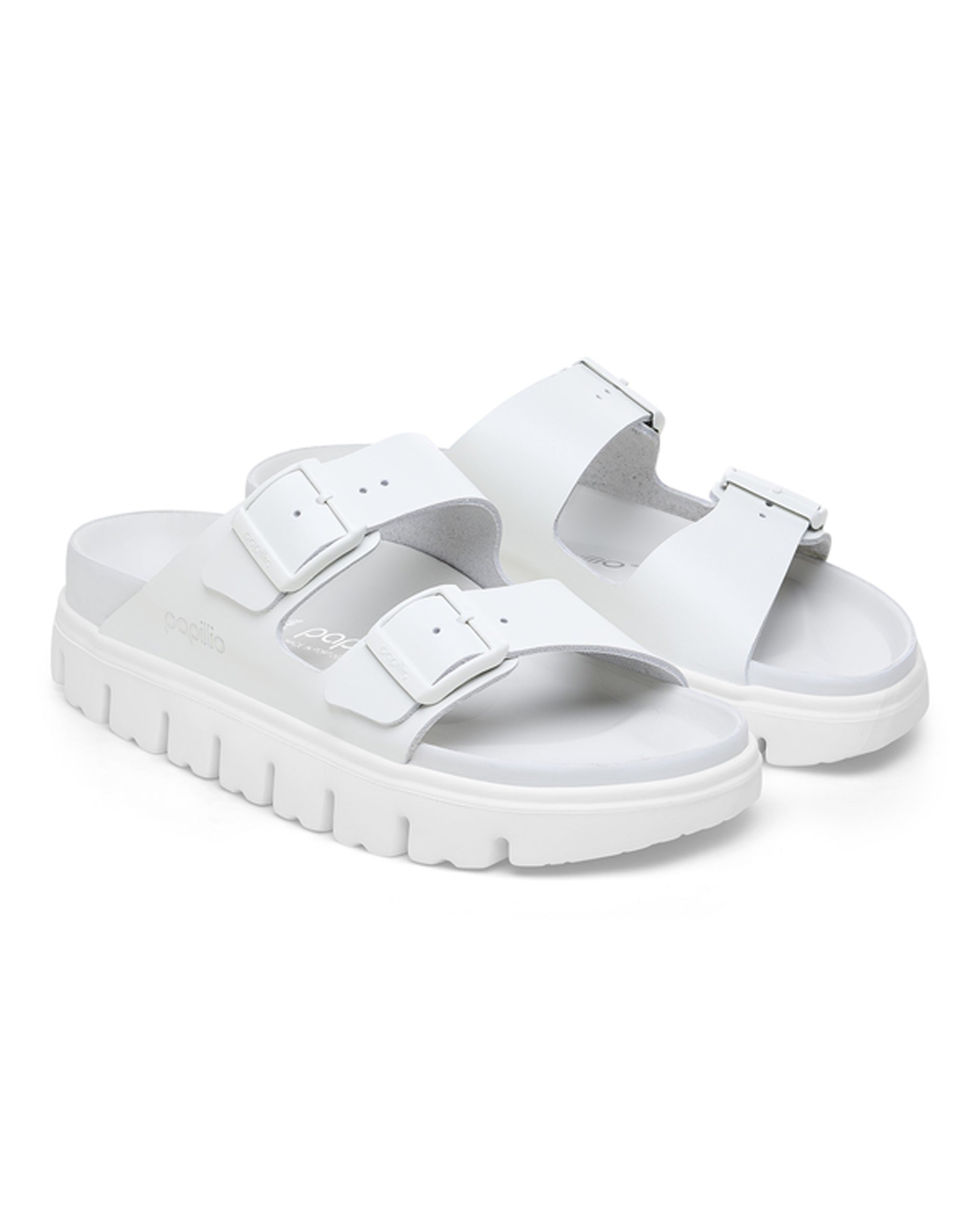 Arizona Chunky Exquisite White Leather Sandals