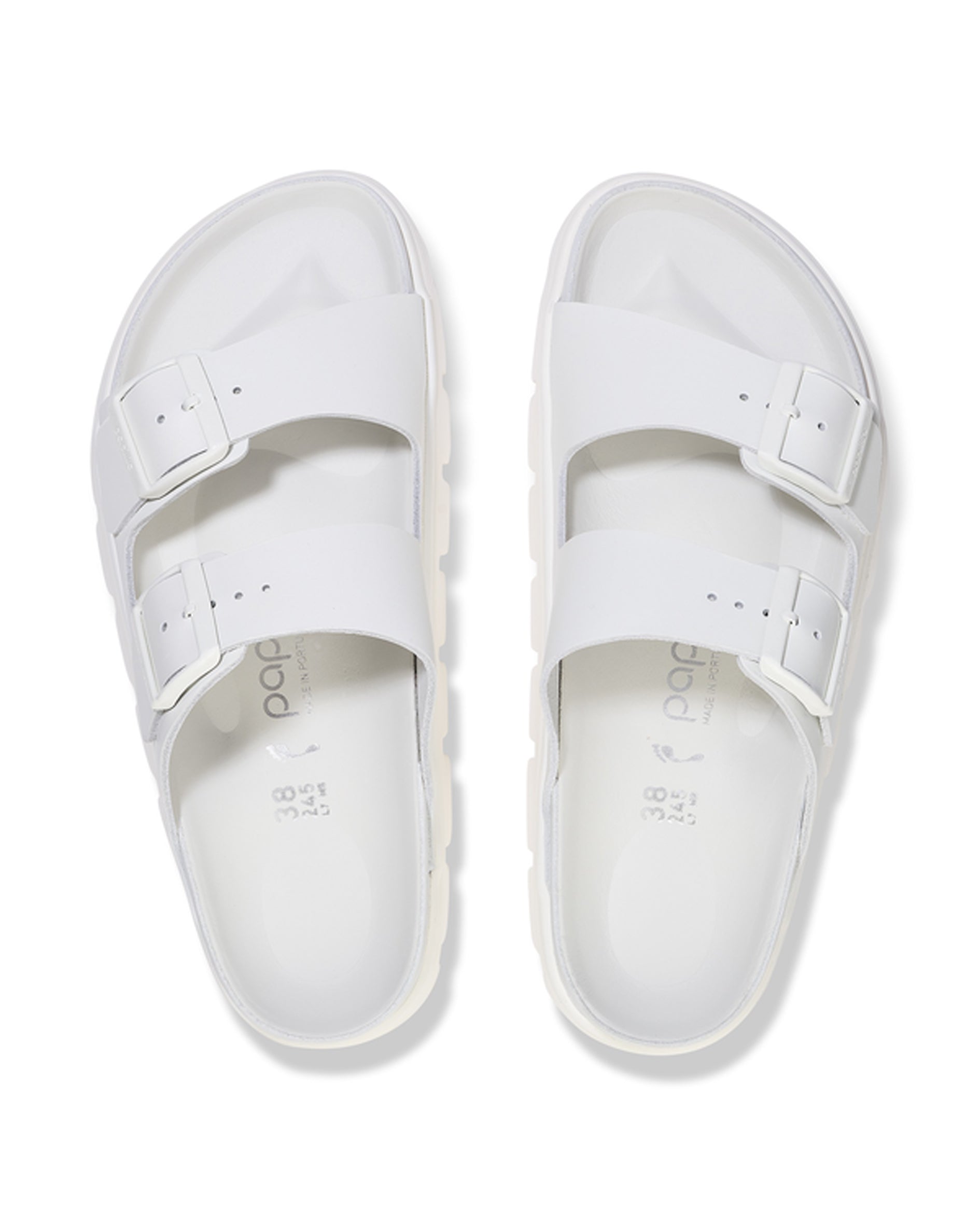 Arizona Chunky Exquisite White Leather Sandals