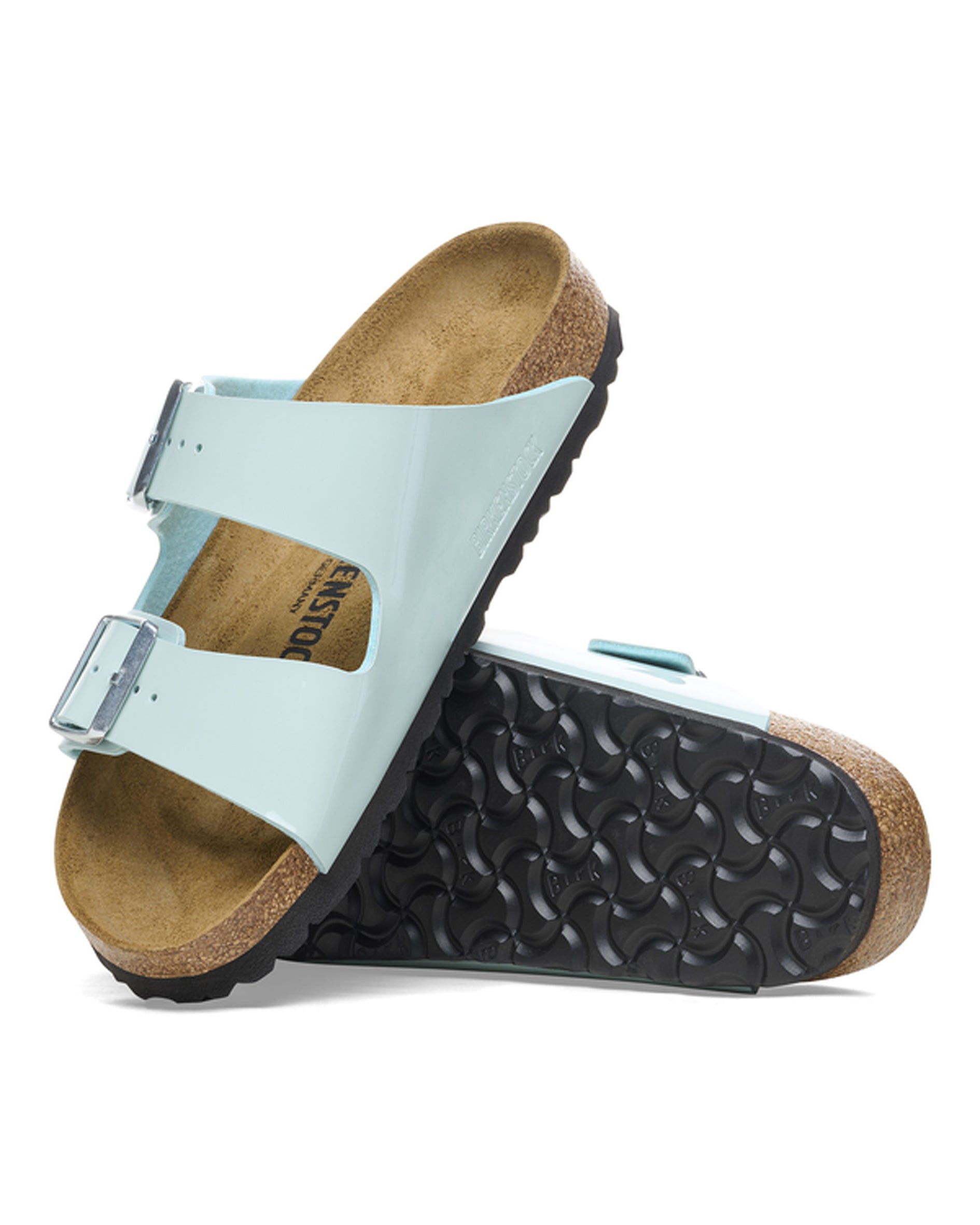 Arizona Patent Surf Green Birko-Flor Sandals