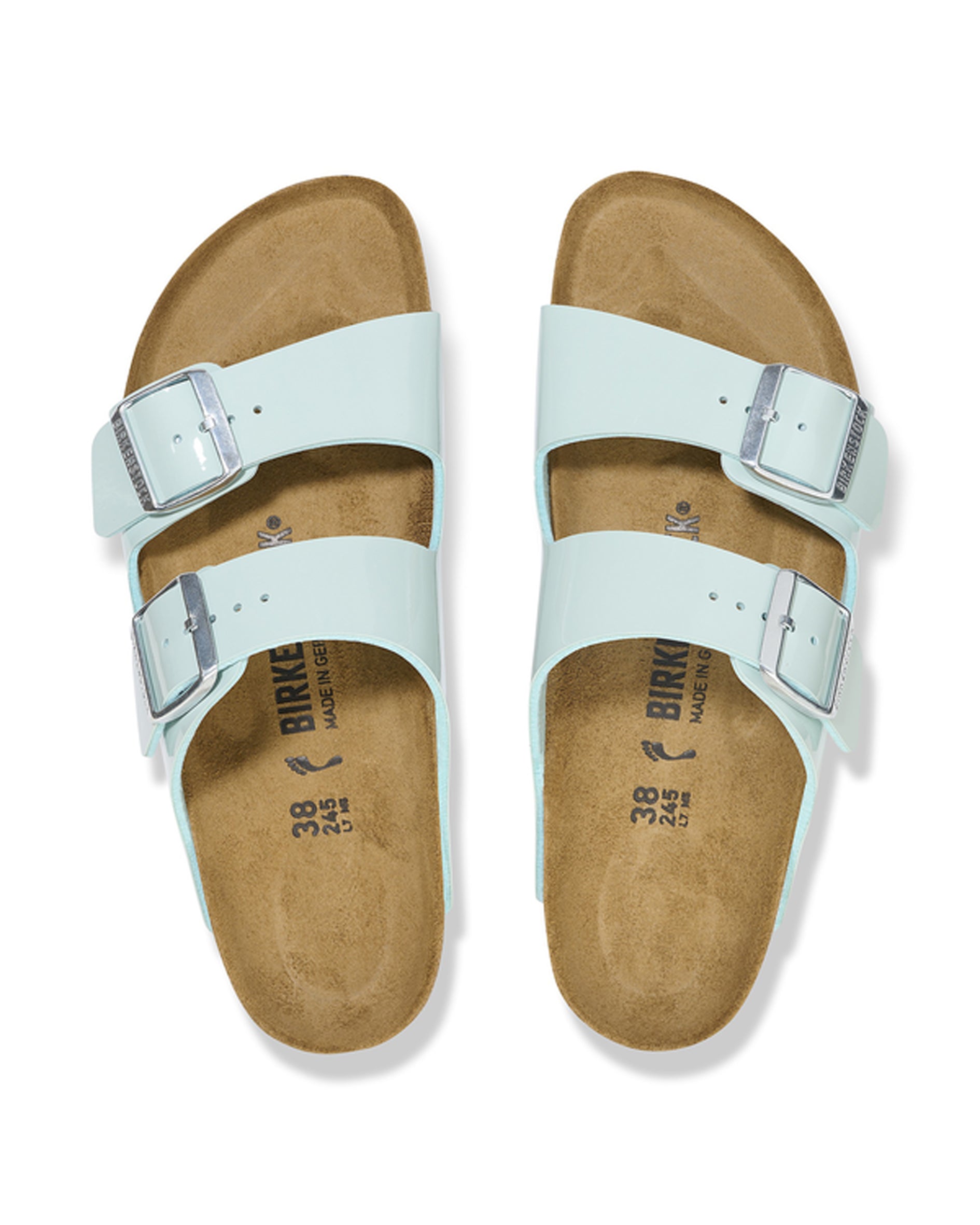 Arizona Patent Surf Green Birko-Flor Sandals