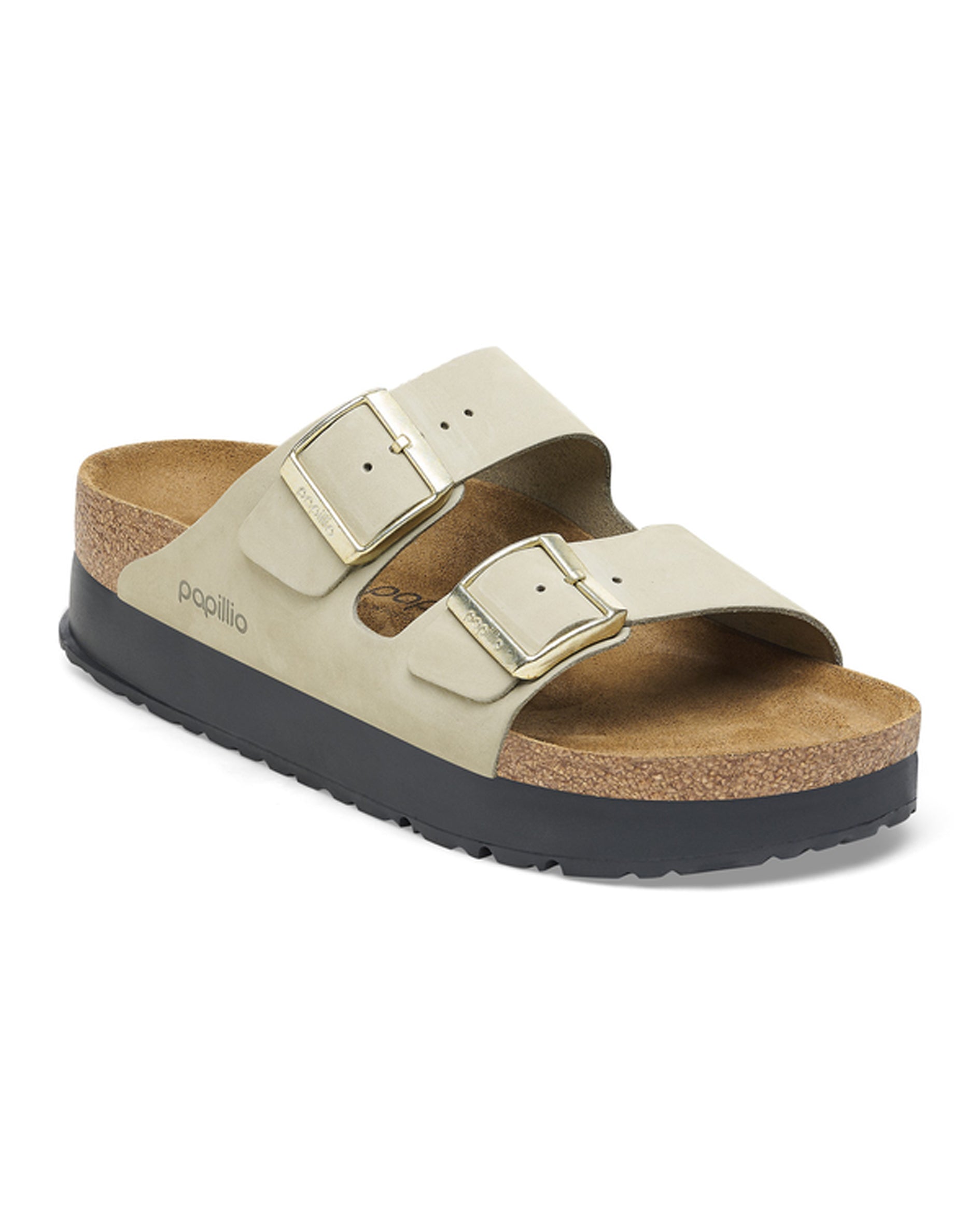 Arizona Platform Flex Eucalyptus Nubuck Leather Sandals