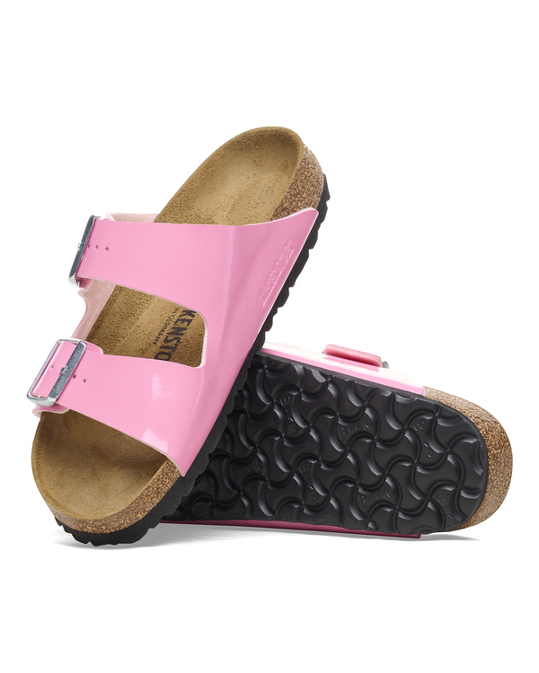 Arizona Patent Candy Pink/Black Birko-Flor Sandals