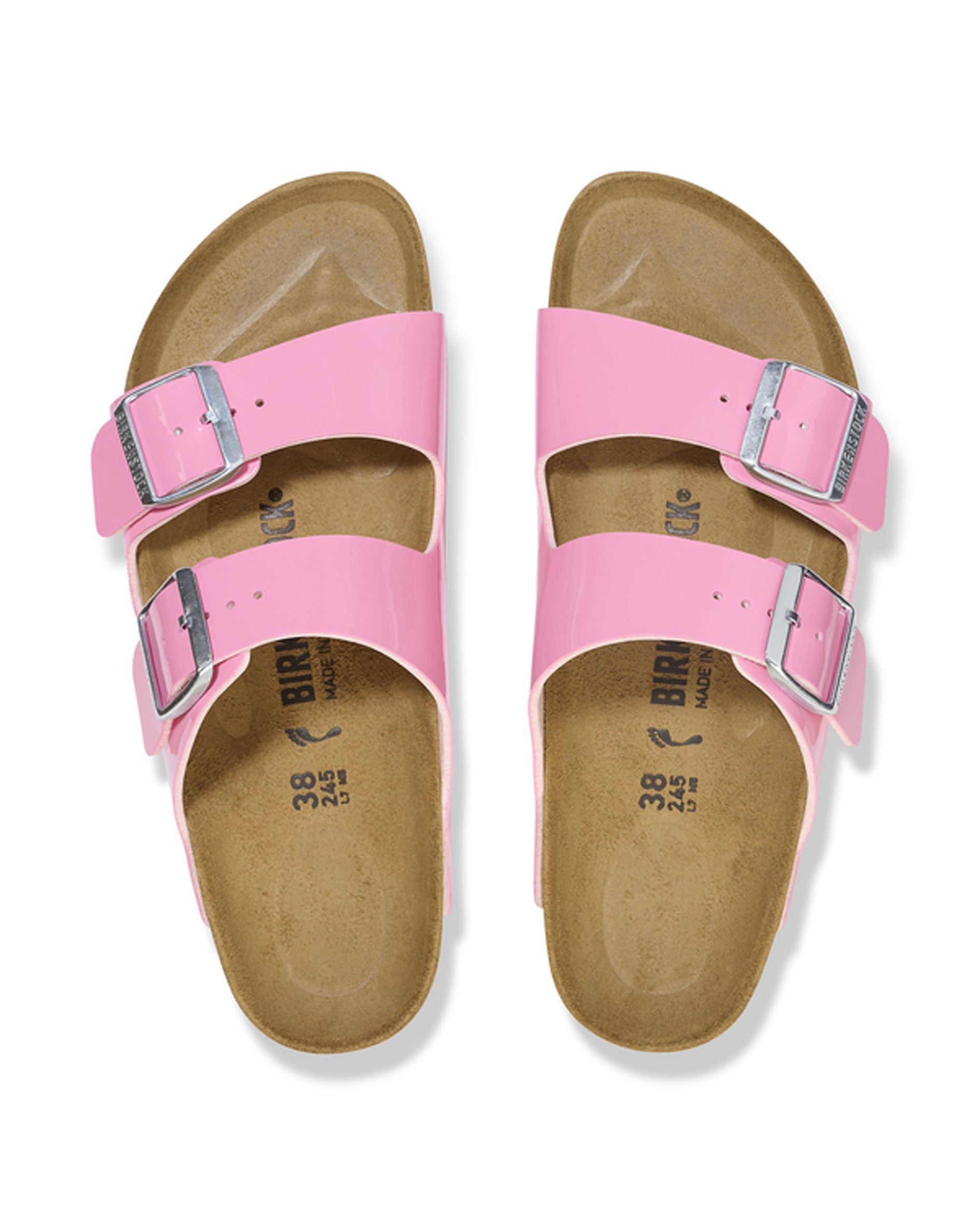 Arizona Patent Candy Pink/Black Birko-Flor Sandals