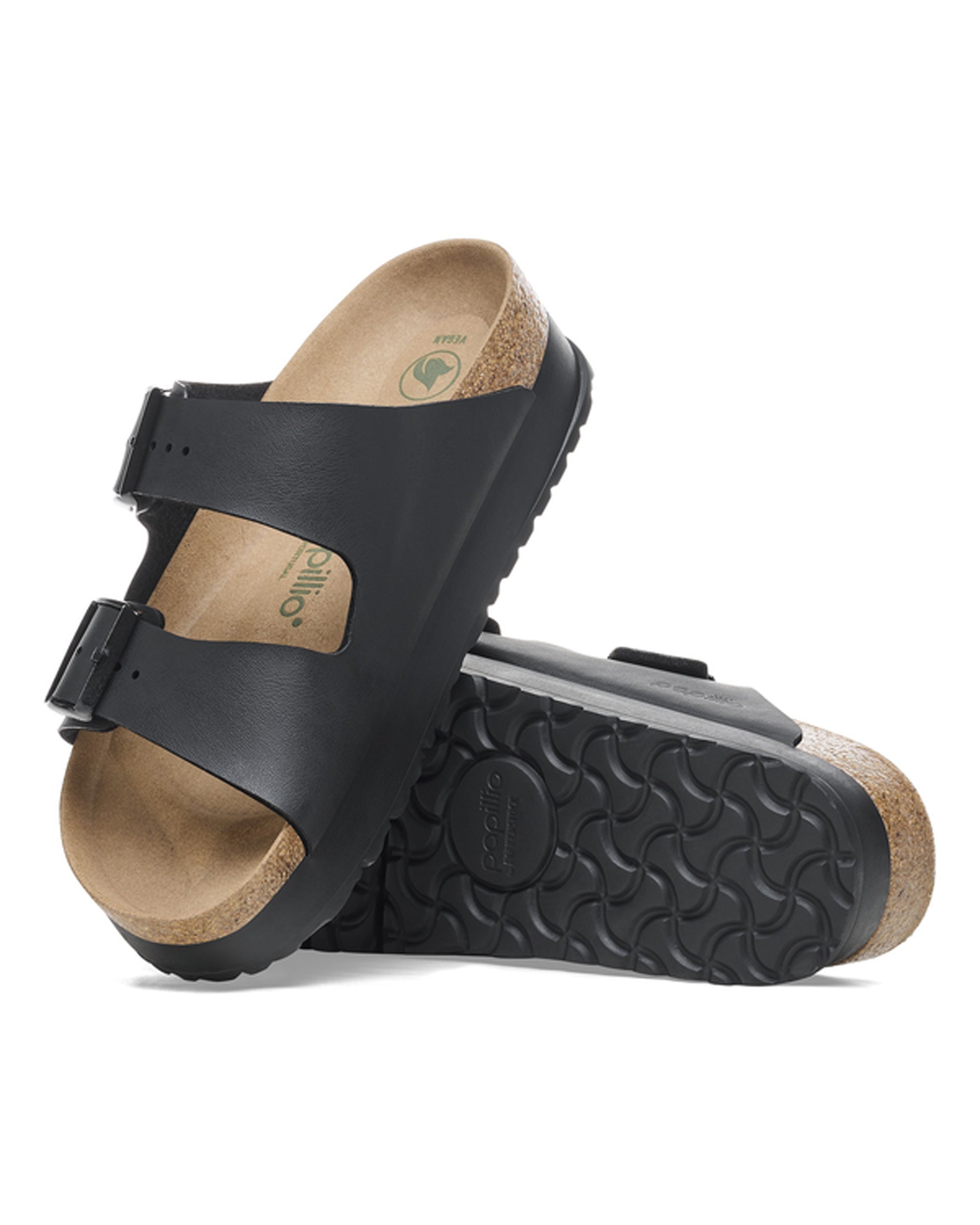 Arizona Platform Flex Black Vegan Birko-Flor Sandals