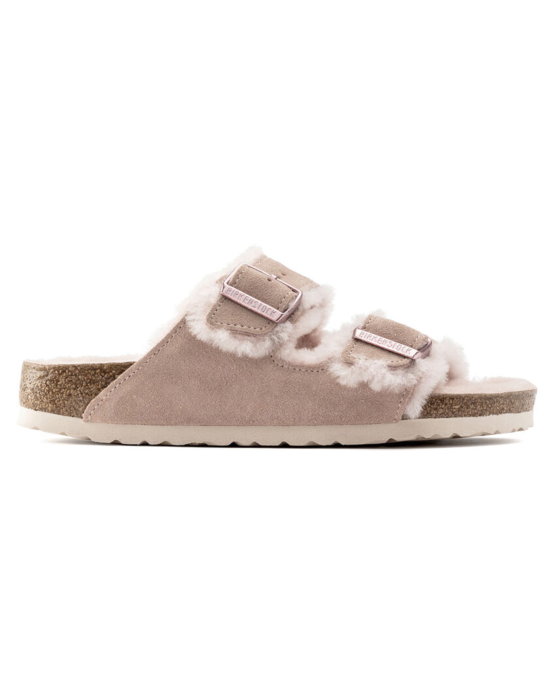 Arizona Shearling Light Rose Suede Leather Sandals
