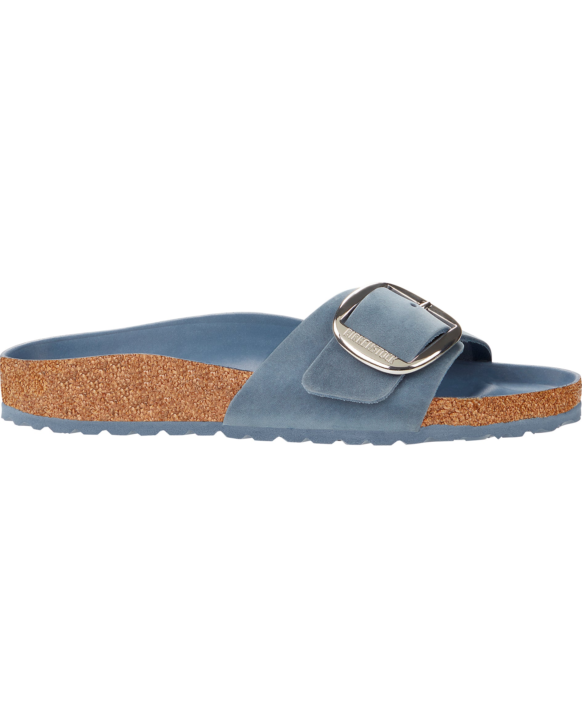Madrid Big Buckle Dusty Blue Oiled Leather Sandals