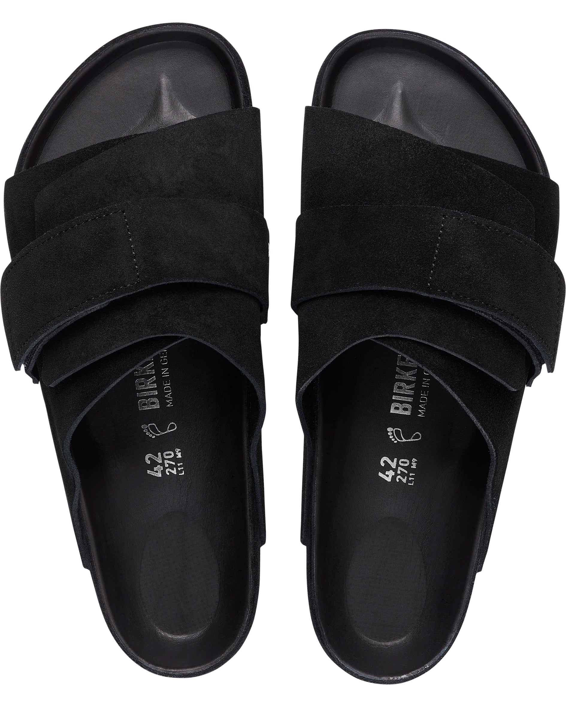 Kyoto Exquisite Black Suede Leather Sandals