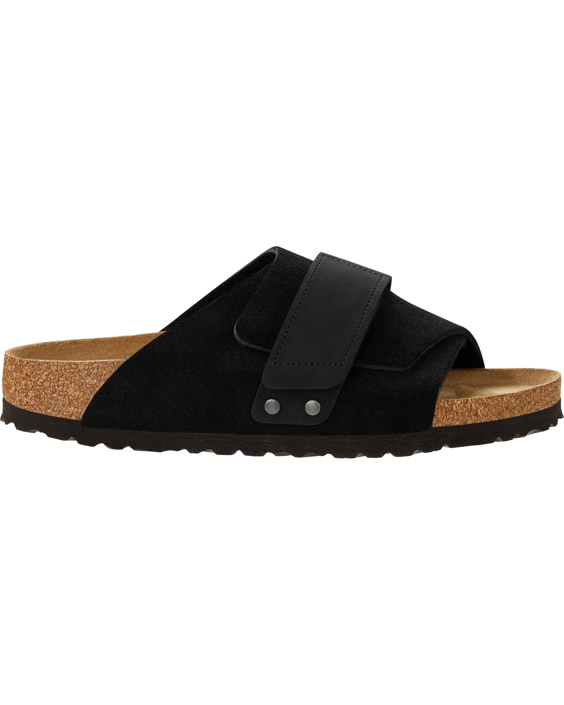 Kyoto Black Soft Suede & Nubuck Leather Sandals