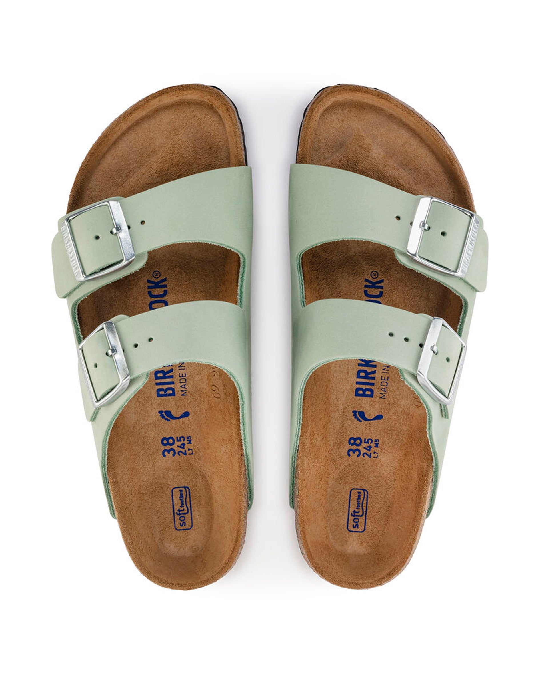 Arizona Soft Footbed Matcha Nubuck Leather Sandals