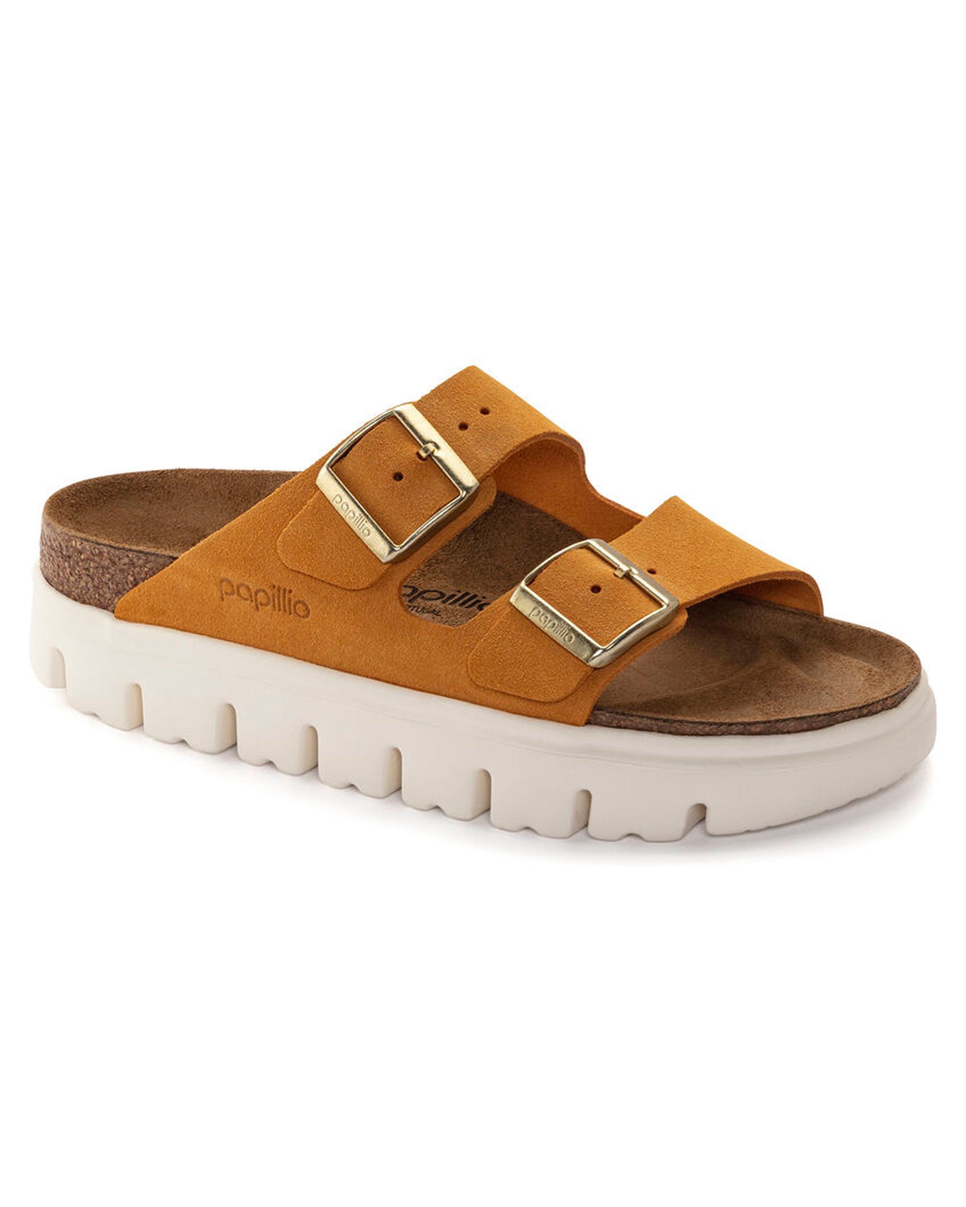 Arizona Chunky Apricot Suede Leather Sandals