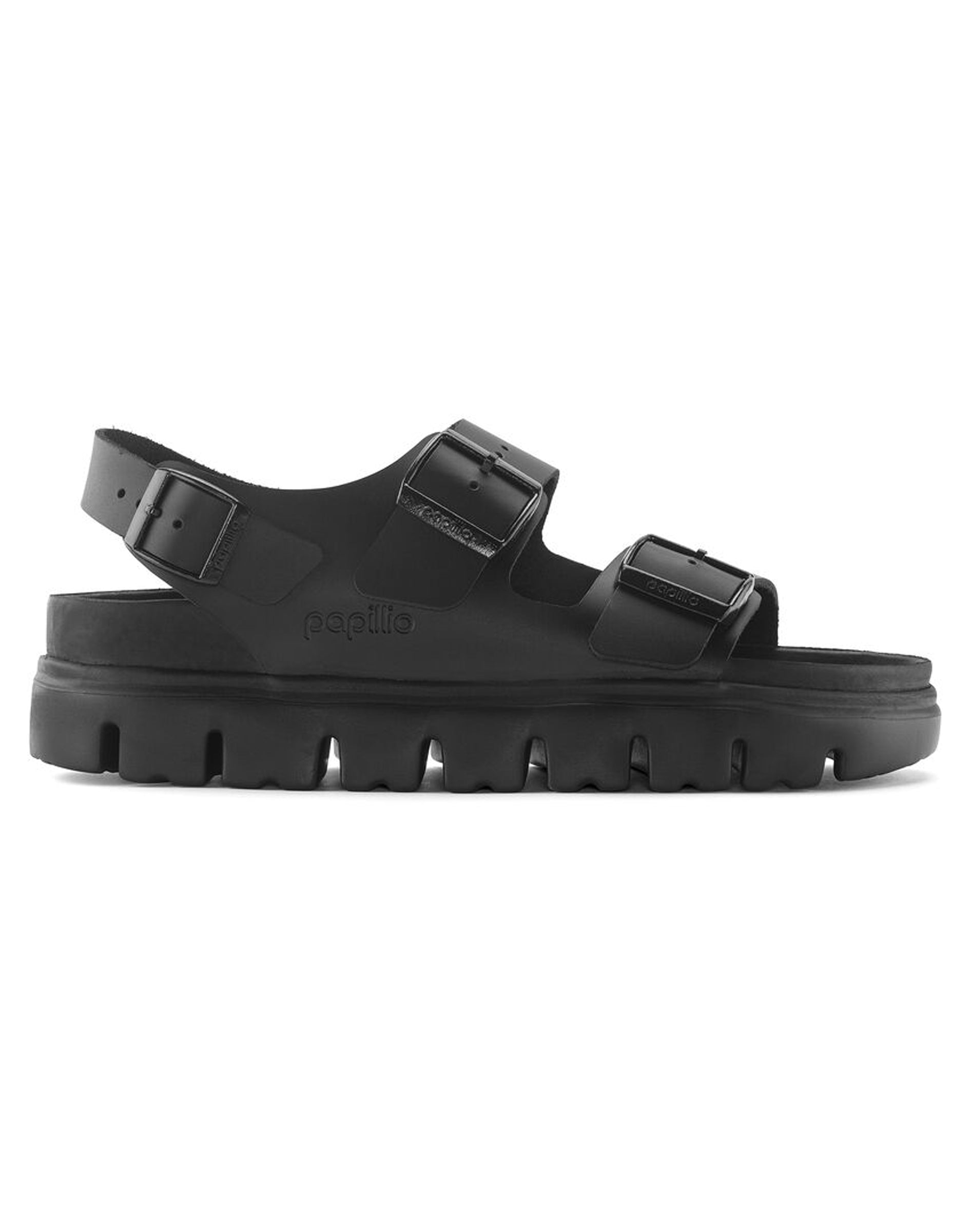 Milano Chunky Exquisite Black Leather Sandals