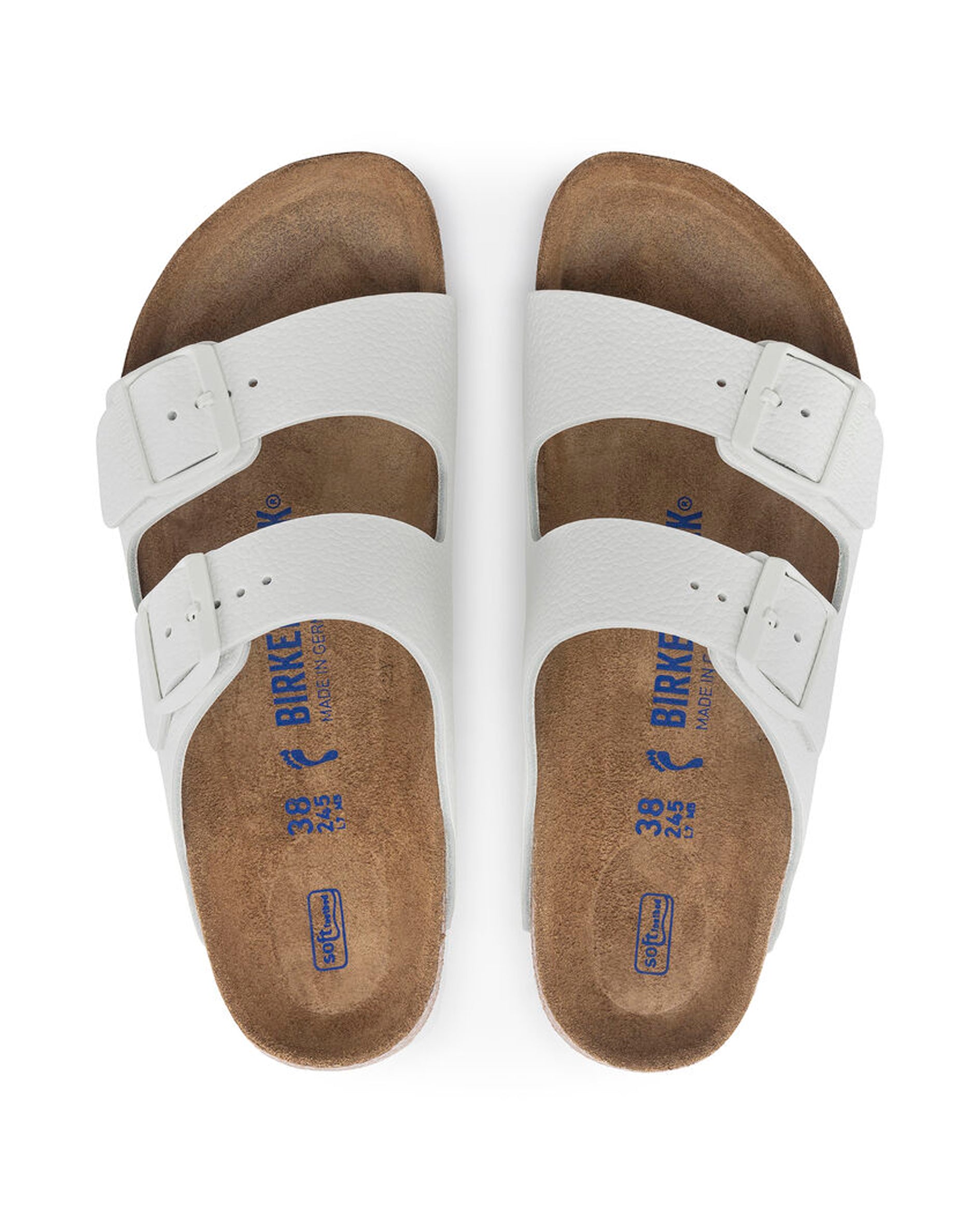 Arizona Soft Footbed White Leather Sandals