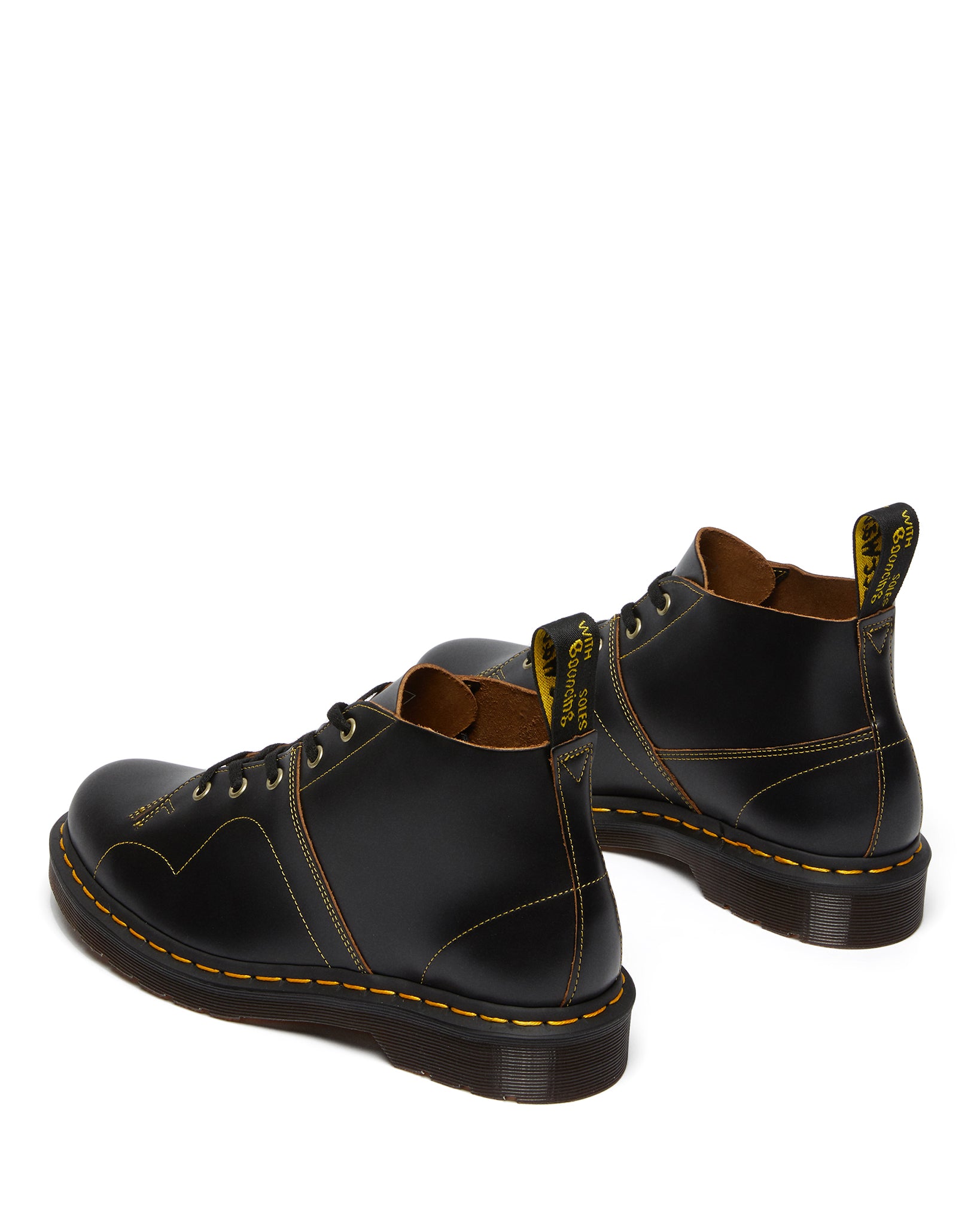Archive Church Black Vintage Smooth Leather Monkey Boots