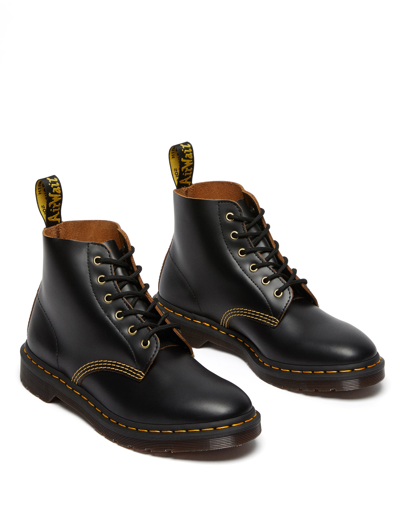 Archive 101 Arc Black Vintage Smooth Leather Boots